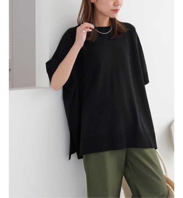 JOURNAL STANDARD relume「《追加3》接触冷感 / ウォッシャブルクールポンチョプルオーバー」|ニット・セーター|ブラック