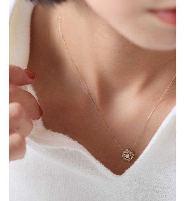 Lilas by Spick&Span「プリンセスカットダイヤネックレス K10」|ネックレス|