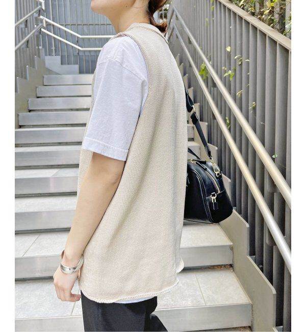 Spick and Span「コットンリネンミドルゲージノースリプルオーバー」|ニット・セーター|