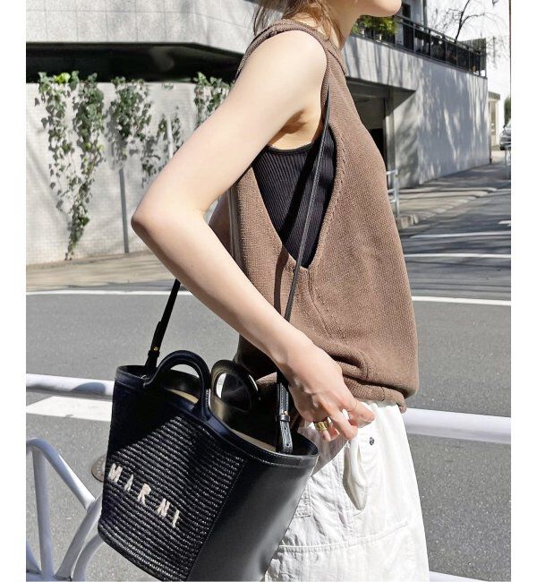 Spick and Span「コットンリネンミドルゲージノースリプルオーバー」|ニット・セーター|