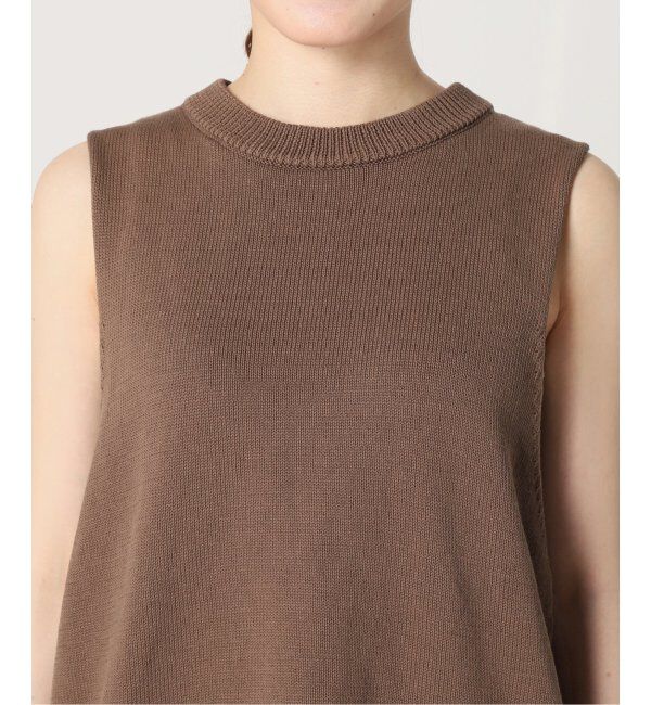 Spick and Span「コットンリネンミドルゲージノースリプルオーバー」|ニット・セーター|