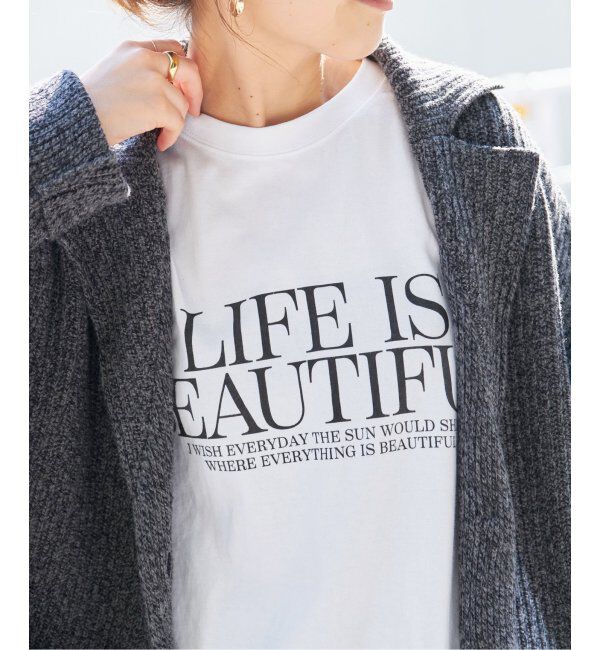 Spick and Span「モノトーンプリントロゴロンT」|Tシャツ・カットソー|