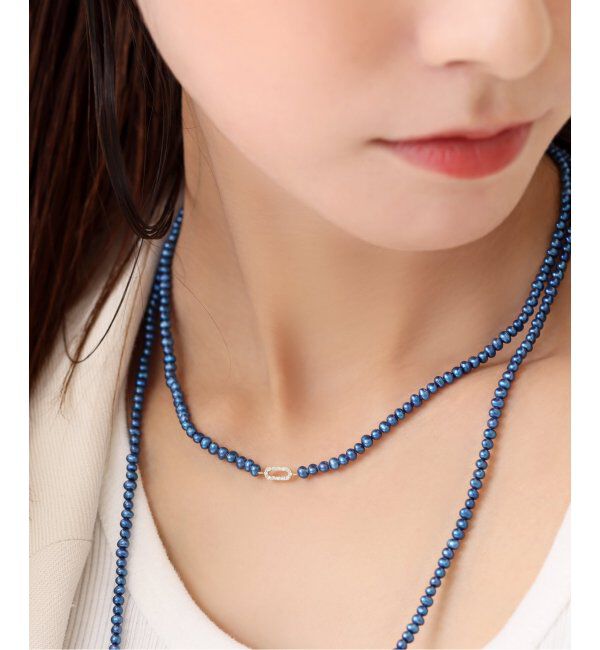 Lilas by Spick&Span「インディゴパール3mmサークルダイヤネックレス K10」|ネックレス|