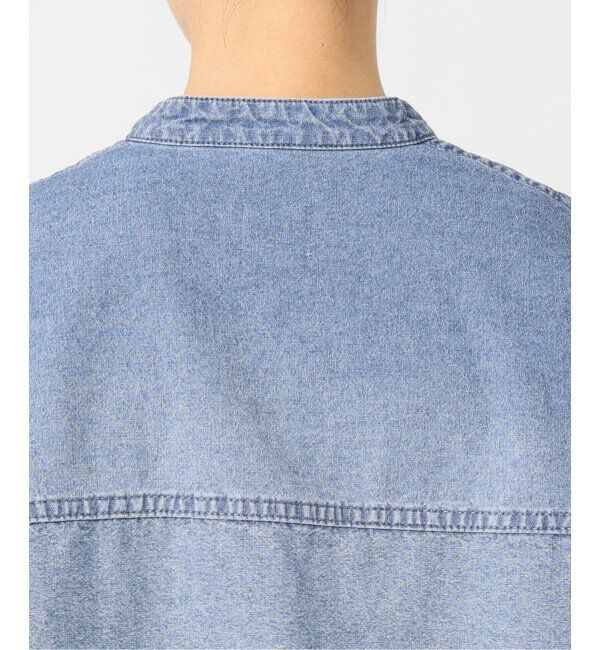 Spick and Span「《WEB限定 / 追加》バンドカラーボックスダンガリーシャツ」|シャツ・ブラウス|