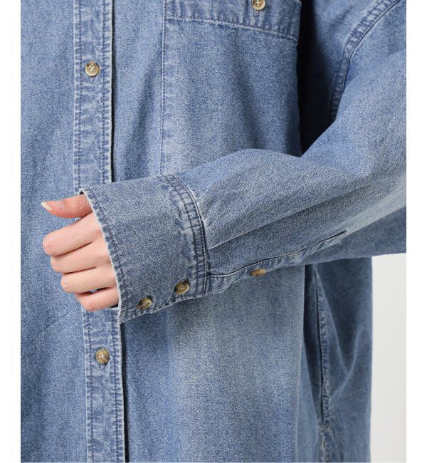 Spick and Span「《WEB限定 / 追加》バンドカラーボックスダンガリーシャツ」|シャツ・ブラウス|