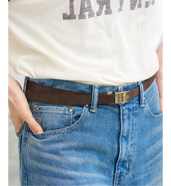 FRAMeWORK「≪追加≫LEFIJE leather ガチャベルト2cm」|ベルト|ブラウン