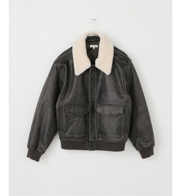 U by SPICK&SPAN「GLOWNY/グロウニー AIR FORCE LEATHER JACKET 2」|ライダースジャケット|ブラック
