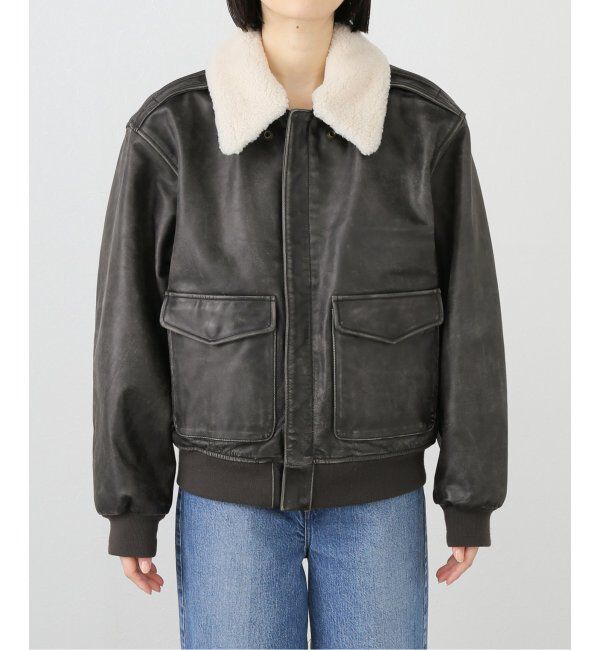 U by SPICK&SPAN「GLOWNY/グロウニー AIR FORCE LEATHER JACKET 2」|ライダースジャケット|