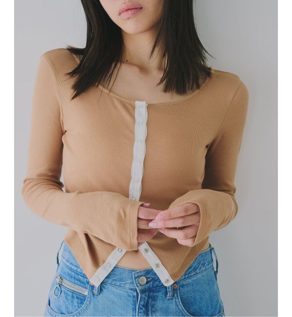 U by SPICK&SPAN「《追加2》シフォンテレコカットトップス」|Tシャツ・カットソー|キャメル