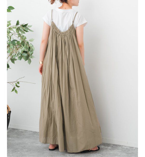 Spick and Span「HYU ギャザーワンピース」|ワンピース|ベージュ