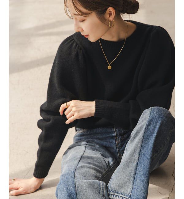 NOBLE「PROTAGONISTA/プロタゴ二スタ ショルダーギャザーニット」|ニット・セーター|