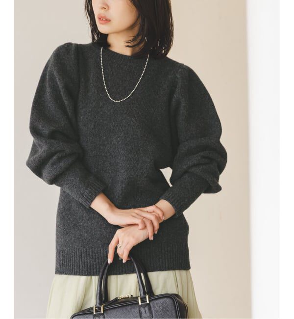 NOBLE「PROTAGONISTA/プロタゴ二スタ ショルダーギャザーニット」|ニット・セーター|グレー