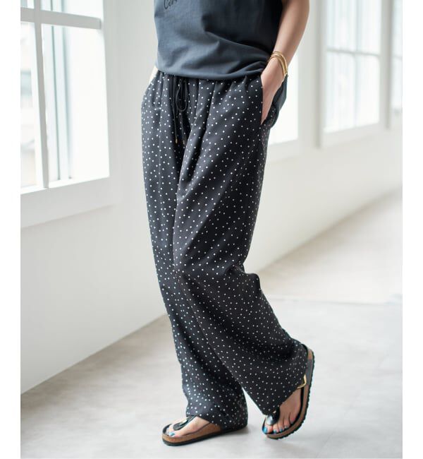 Spick and Span「《WEB限定 / 追加予約》ドットプリントイージーストレートパンツ」|スラックス|