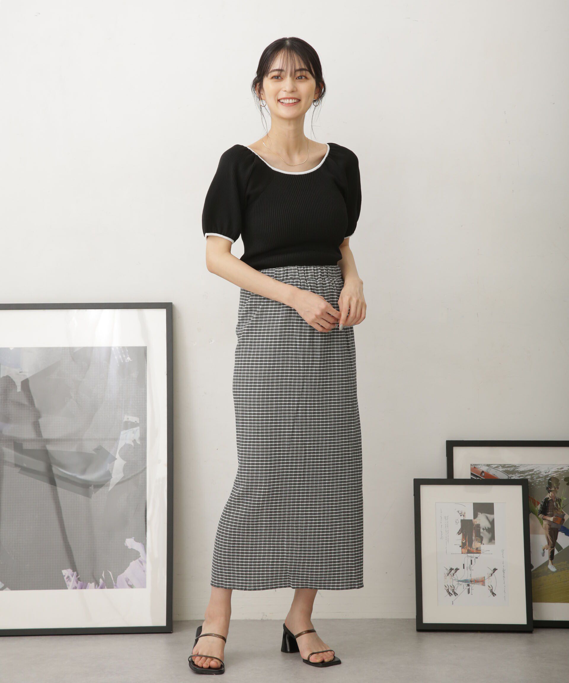 nano･universe「LB.04/カットジャガードスカート (セットアップ可)」|スカート|