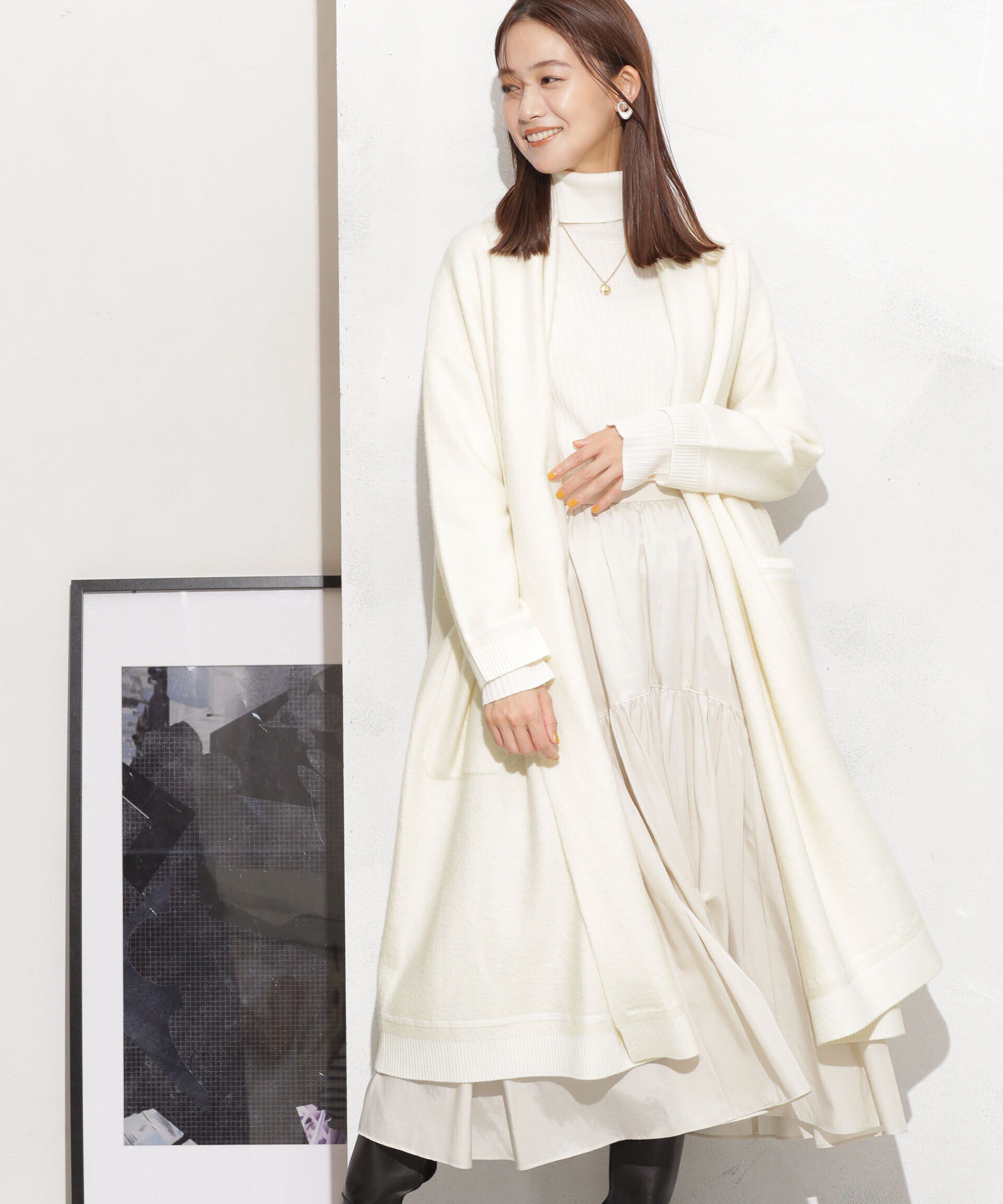 nano･universe「ウール圧縮ニットガウン」|ニット・セーター|