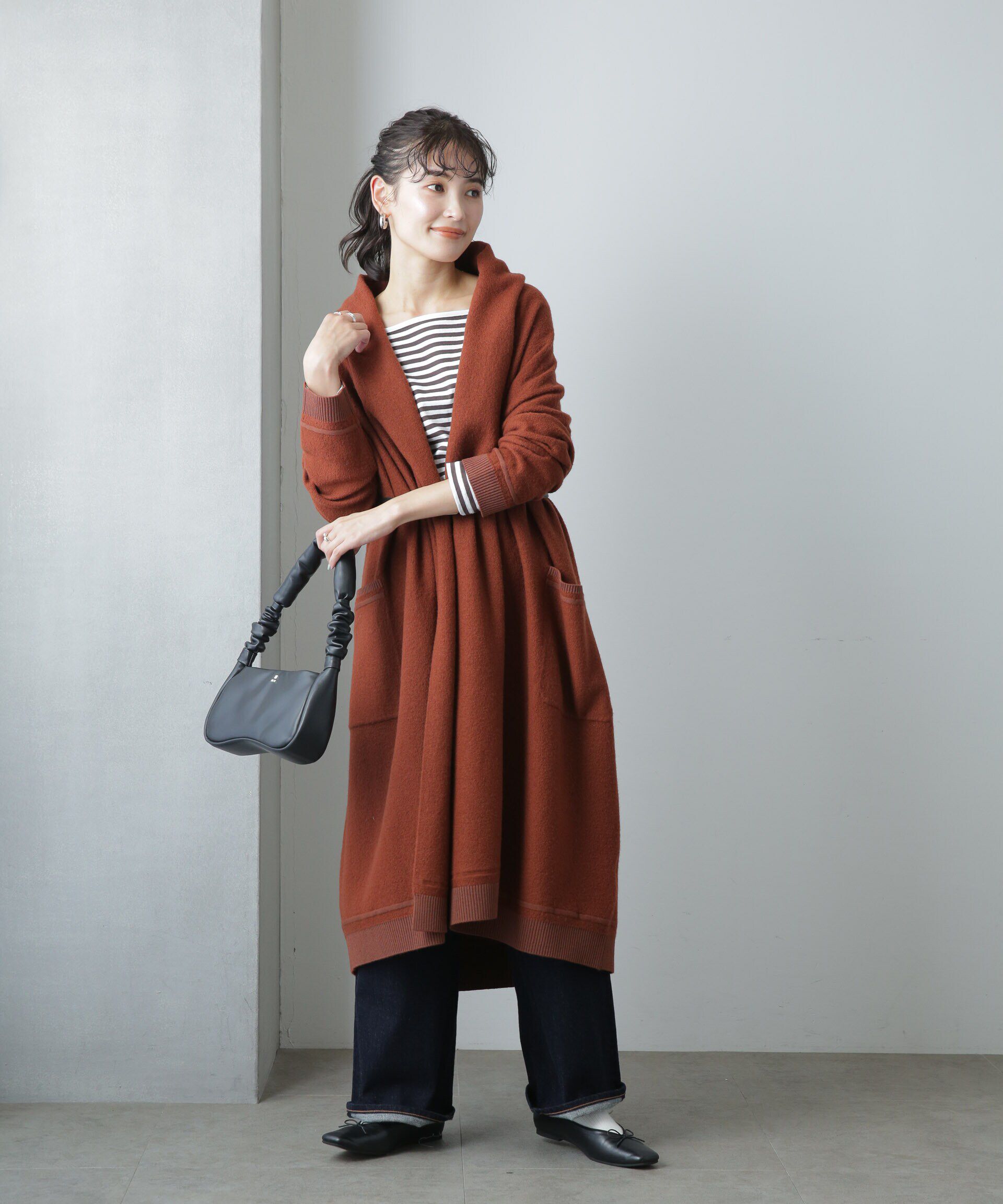 nano･universe「ウール圧縮ニットガウン」|ニット・セーター|