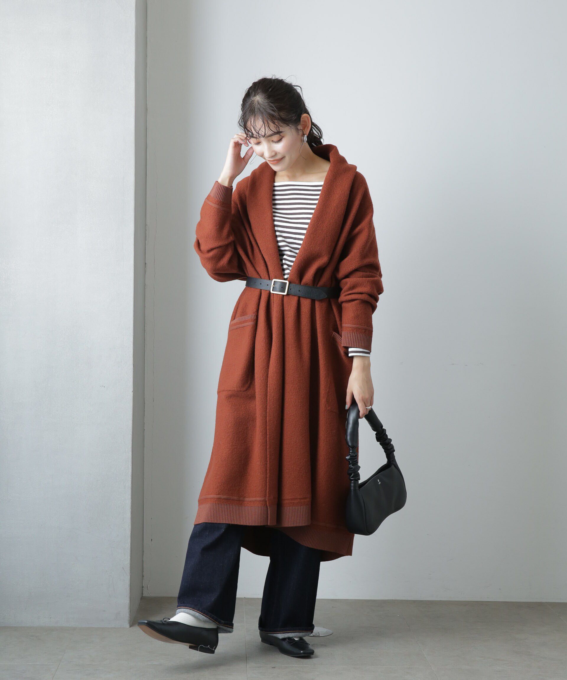 nano･universe「ウール圧縮ニットガウン」|ニット・セーター|