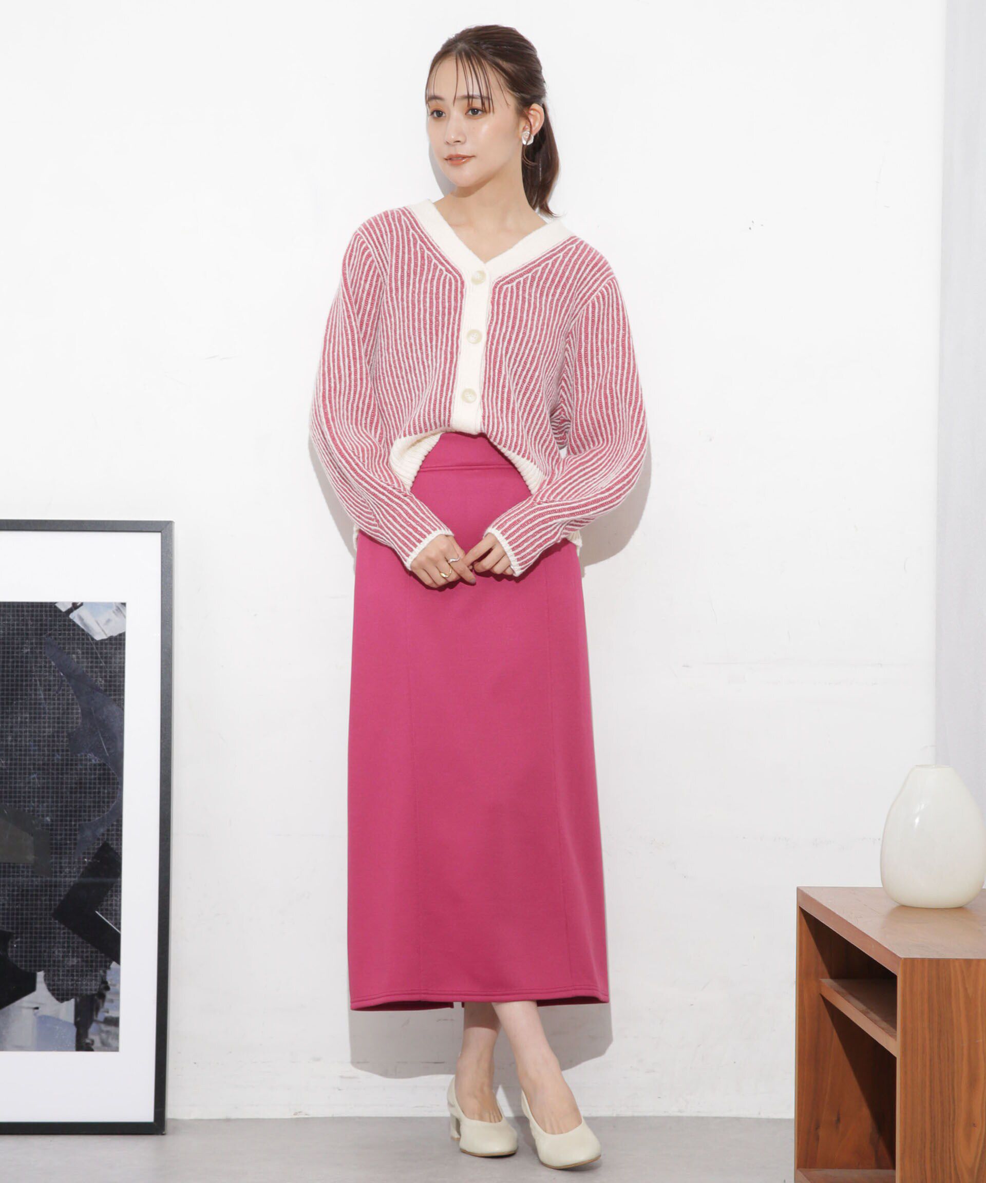 nano･universe「ボンディングカットナロースカート(セットアップ可)」|スカート|