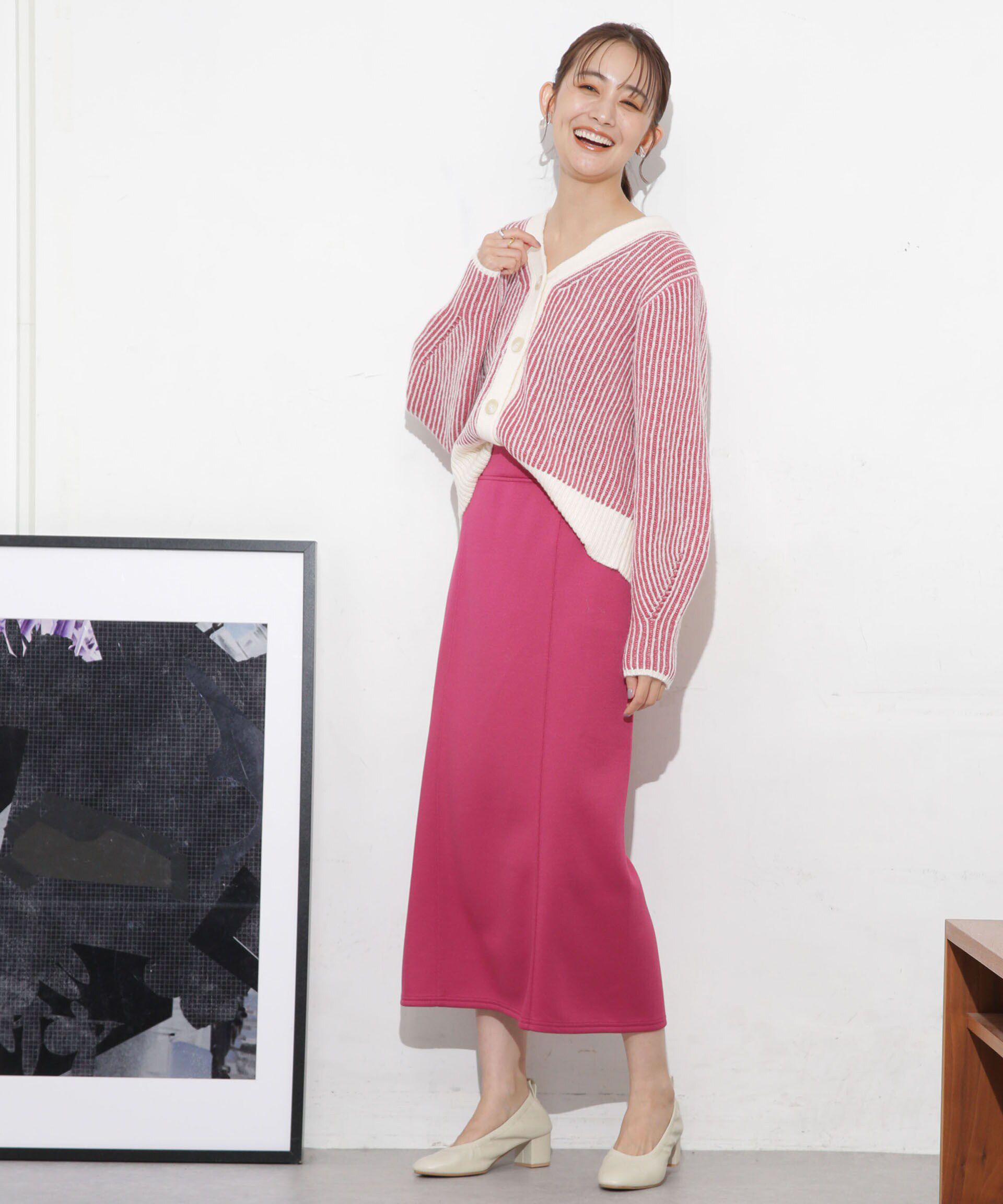 nano･universe「ボンディングカットナロースカート(セットアップ可)」|スカート|