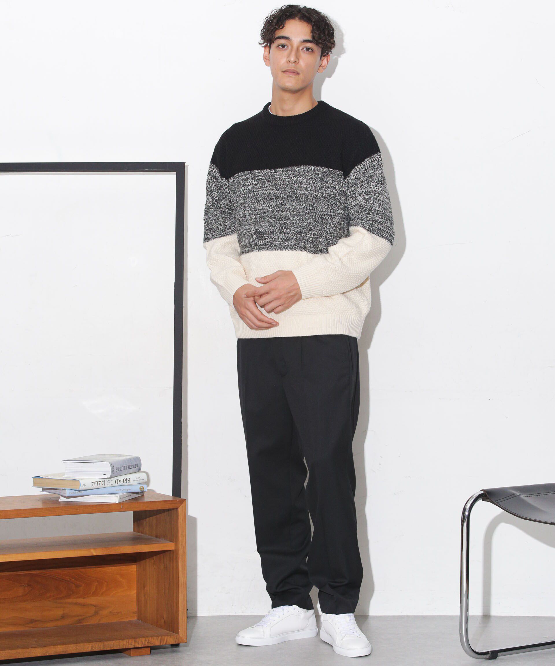 nano･universe「グラデーションワイドボーダーニット」|ニット・セーター|