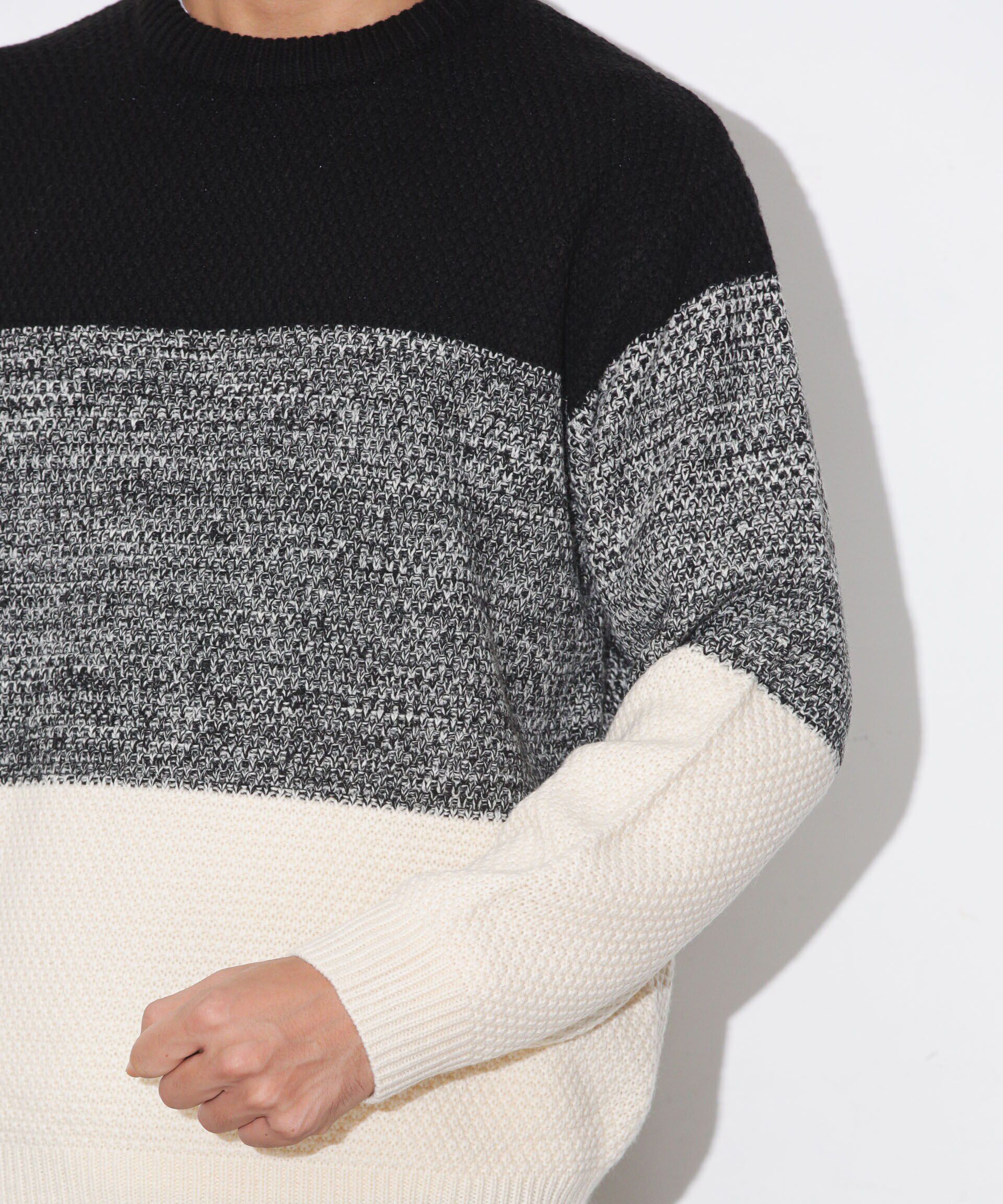 nano･universe「グラデーションワイドボーダーニット」|ニット・セーター|