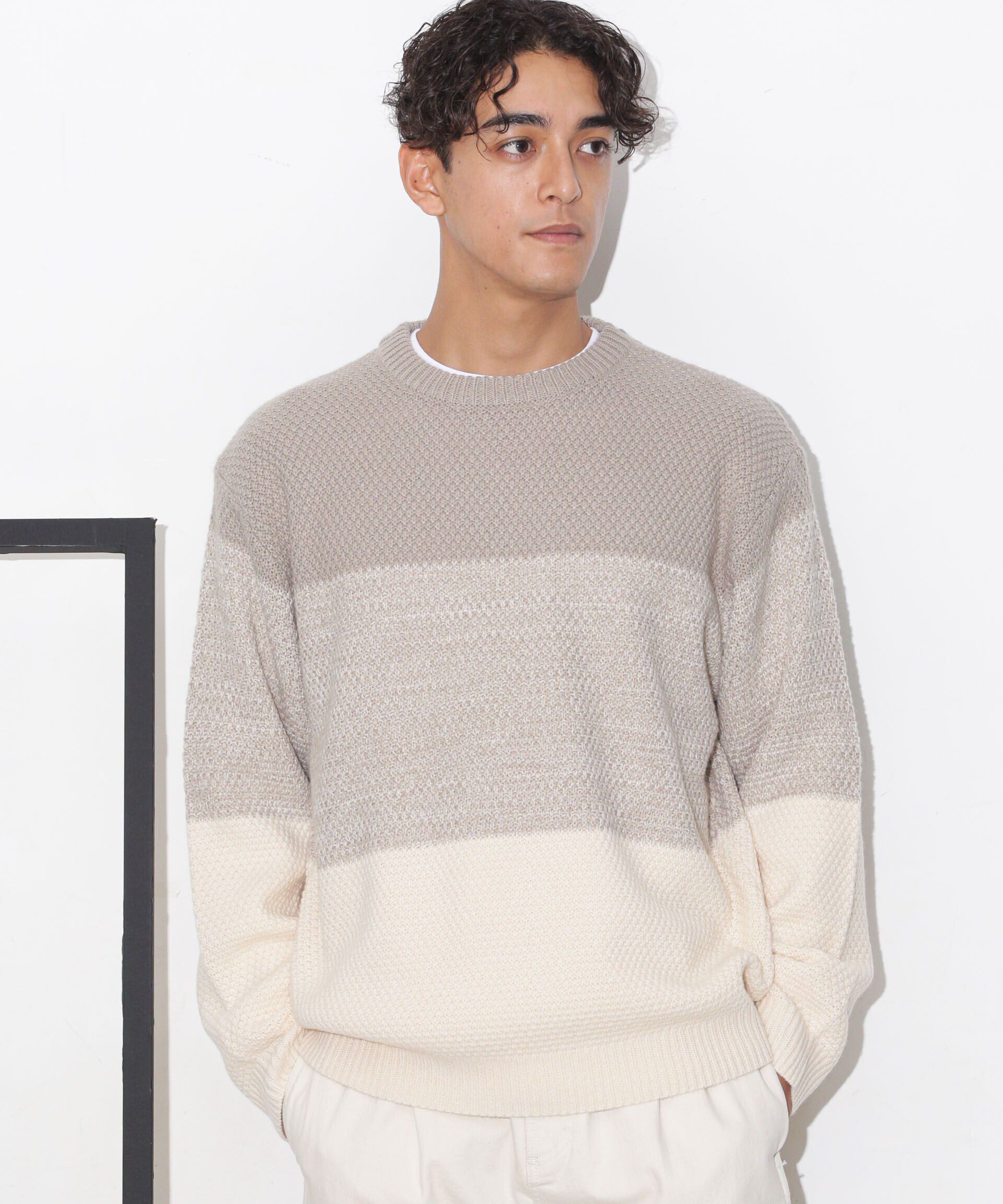 nano･universe「グラデーションワイドボーダーニット」|ニット・セーター|