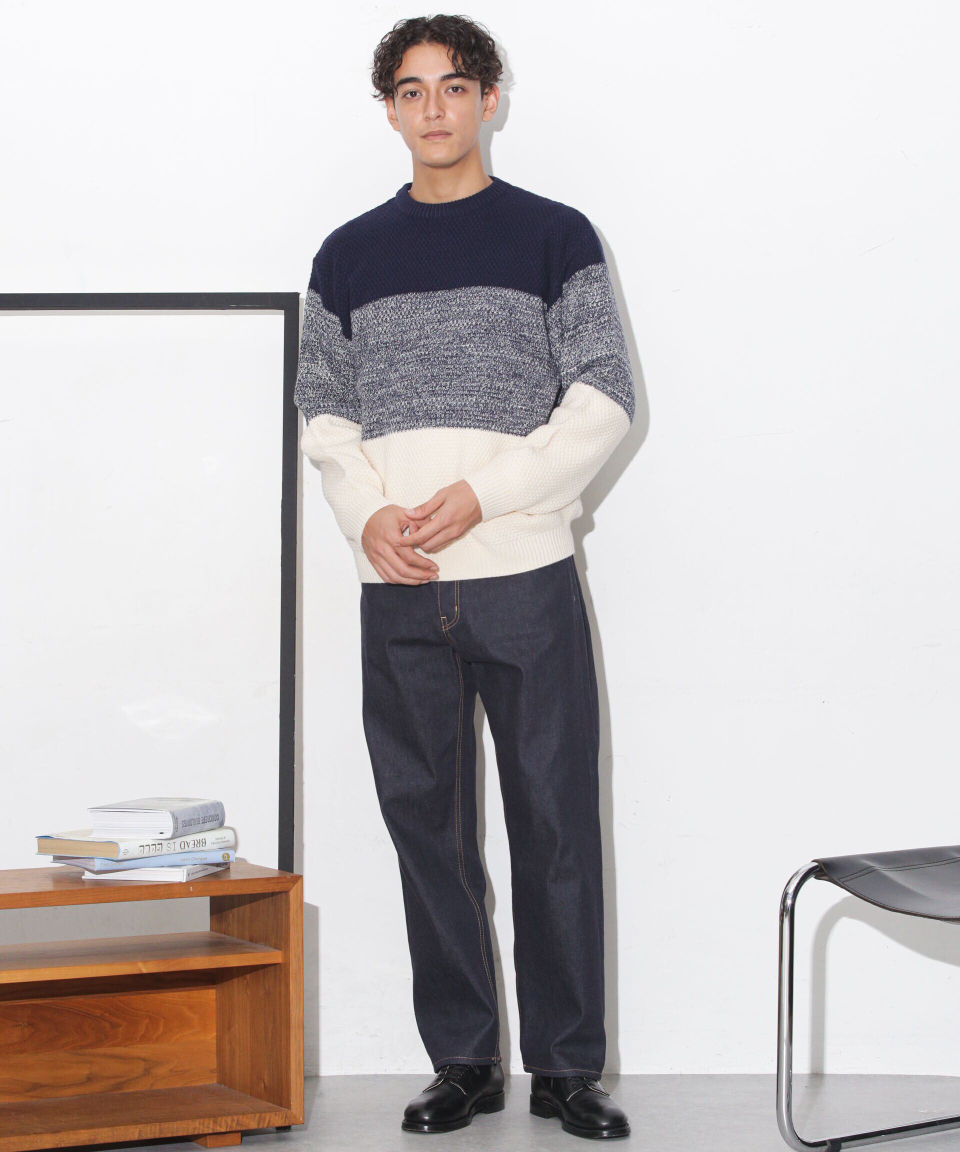 nano･universe「グラデーションワイドボーダーニット」|ニット・セーター|