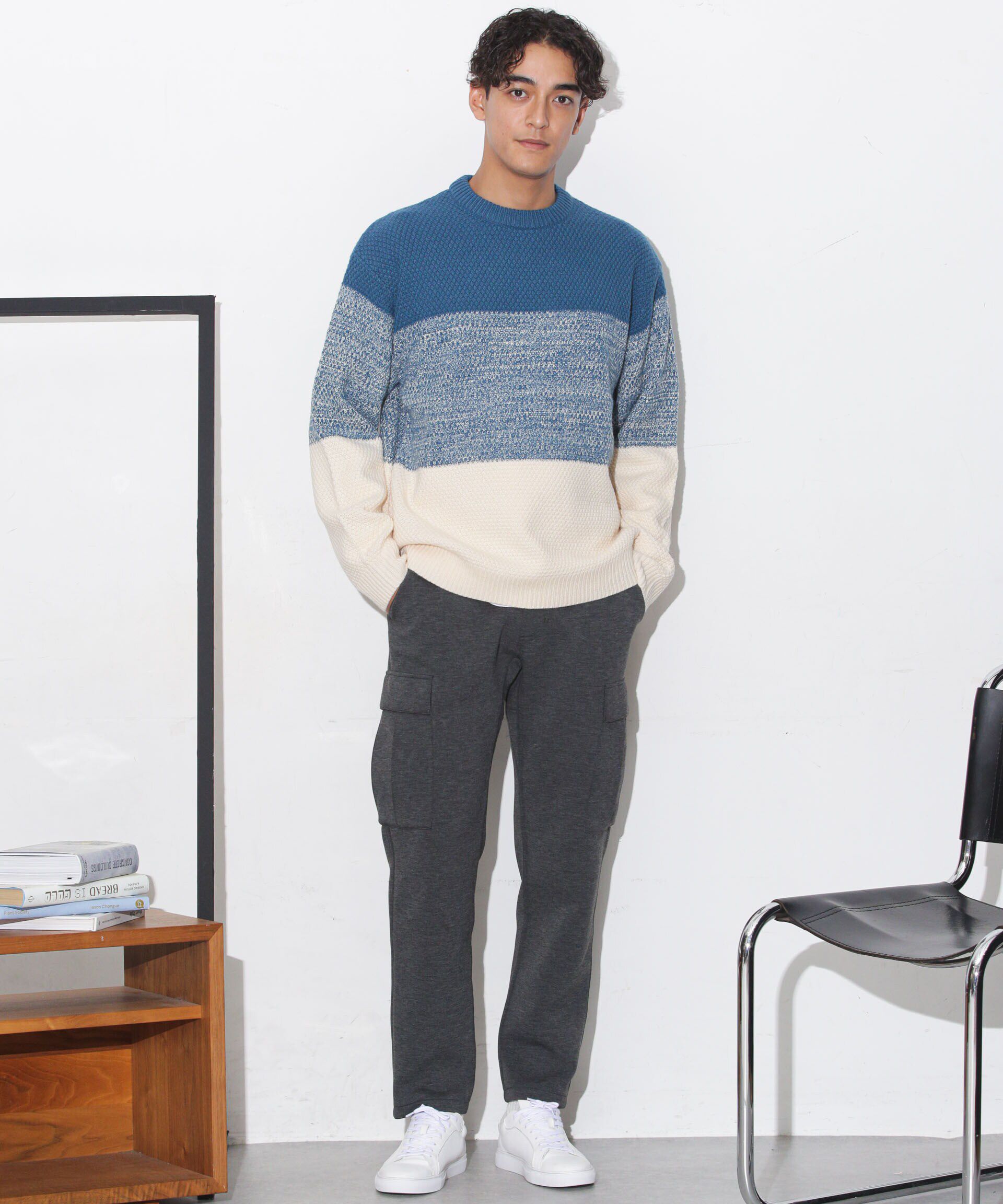 nano･universe「グラデーションワイドボーダーニット」|ニット・セーター|