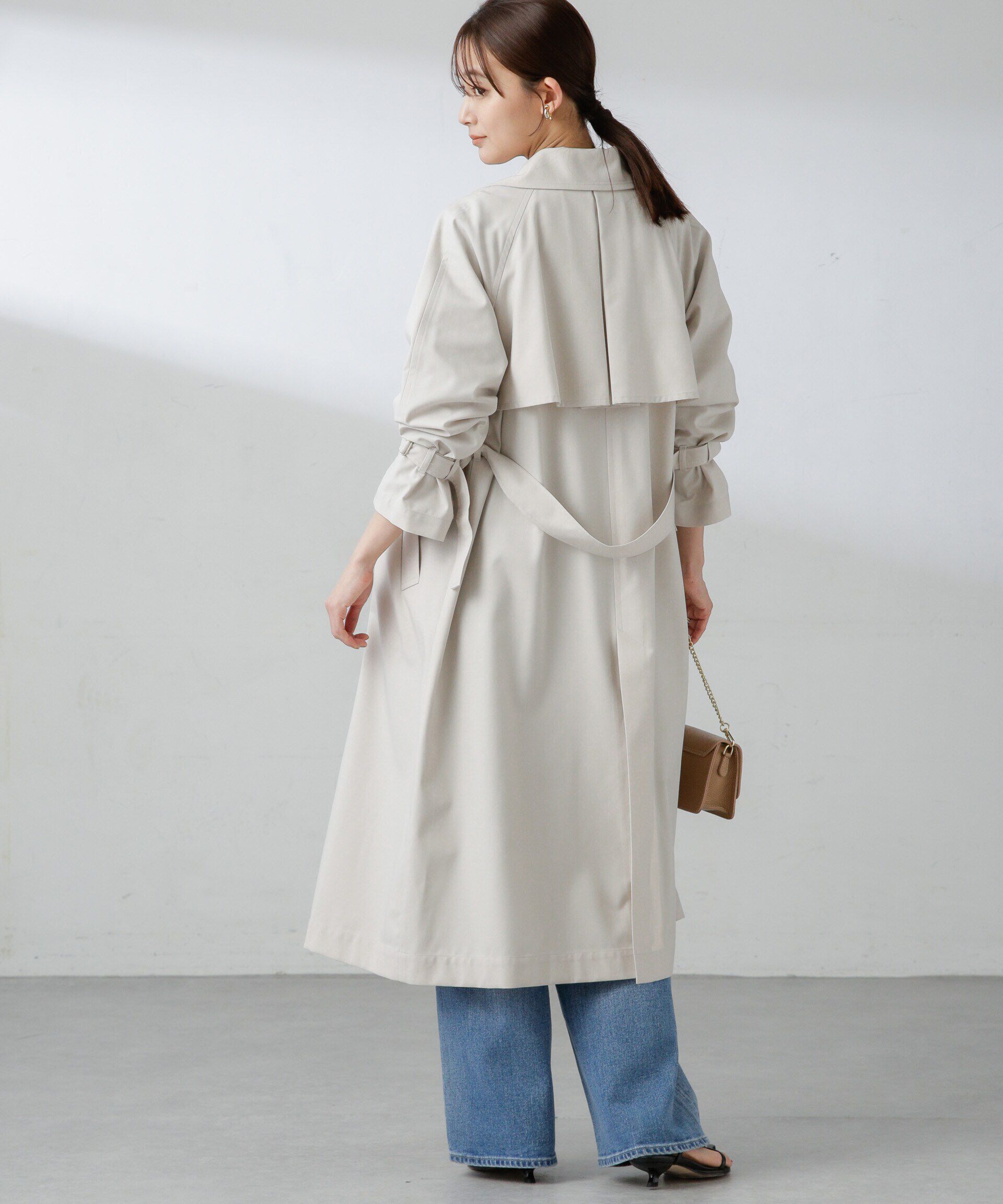 nano･universe「撥水撥油加工 ベルテッドカルゼコート」|トレンチコート|