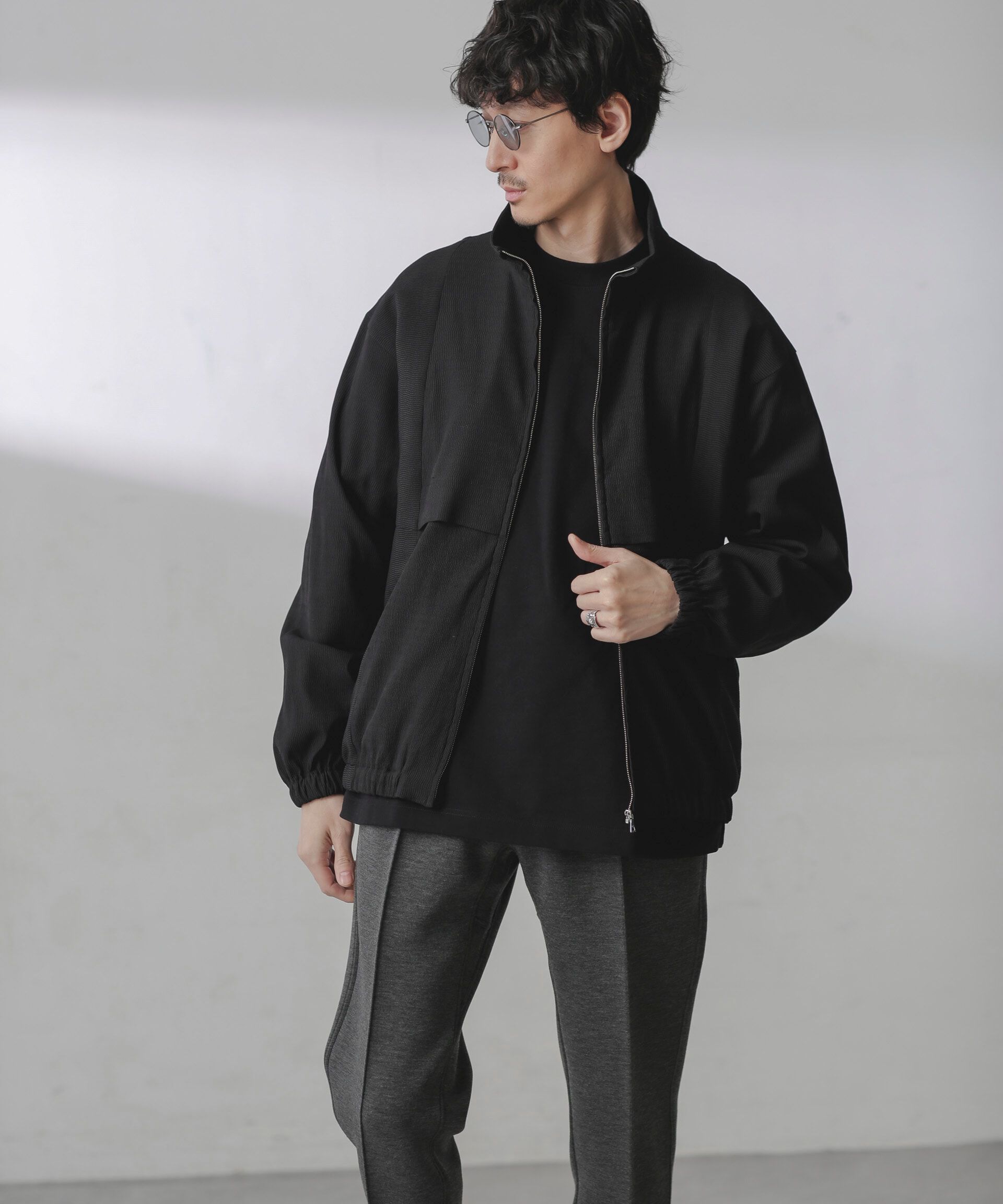 nano･universe「プリーツライクスタンドカラーブルゾン」|ブルゾン・スタジャン|