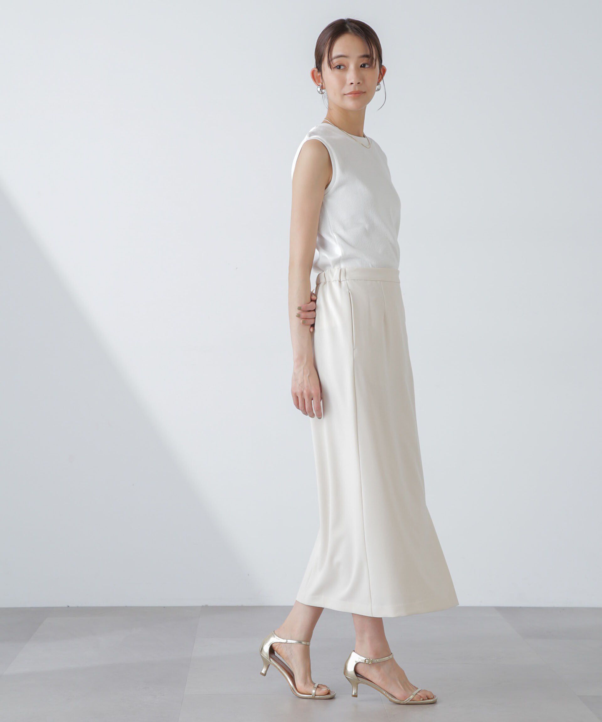 nano･universe「多機能素材サイドベルトストラップ風スカート(セットアップ可）」|スカート|