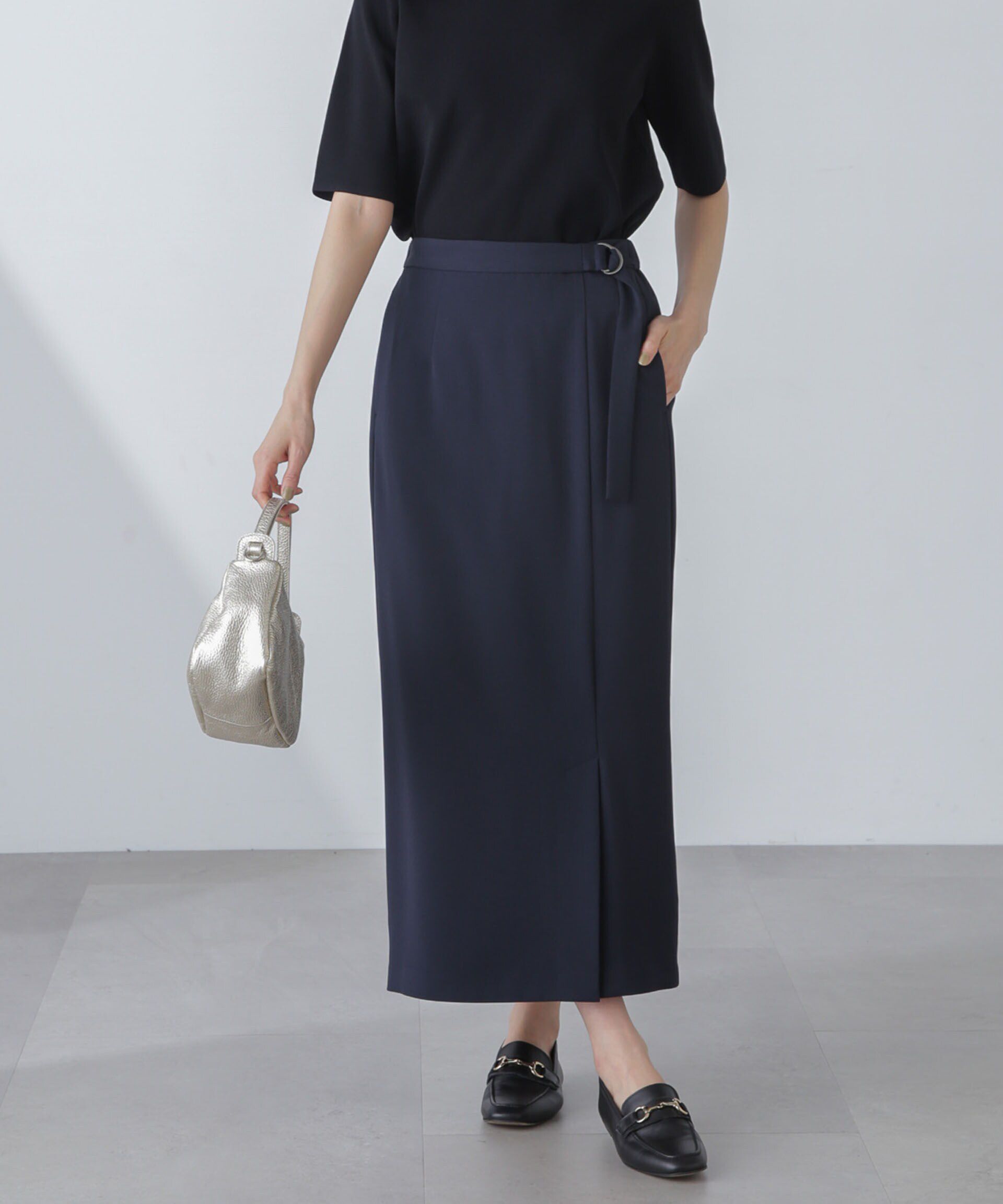 nano･universe「多機能素材サイドベルトストラップ風スカート(セットアップ可）」|スカート|