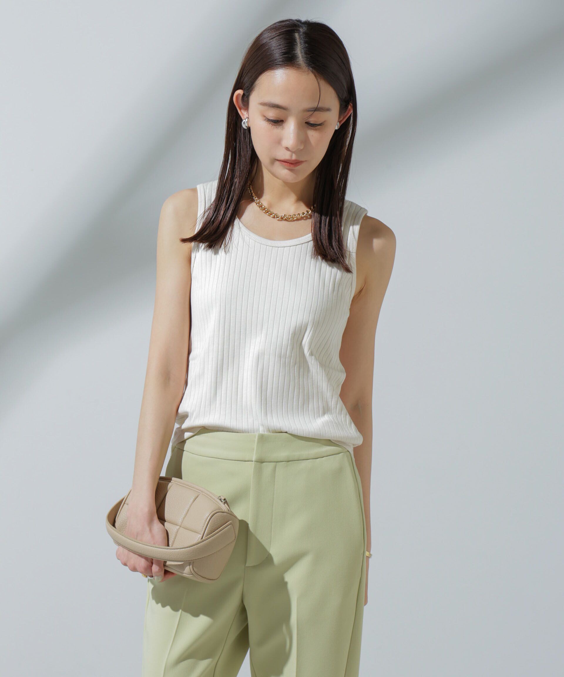 nano･universe「Anti Soaked(R) 汗染み防止 リブタンクトップ」|タンクトップ|