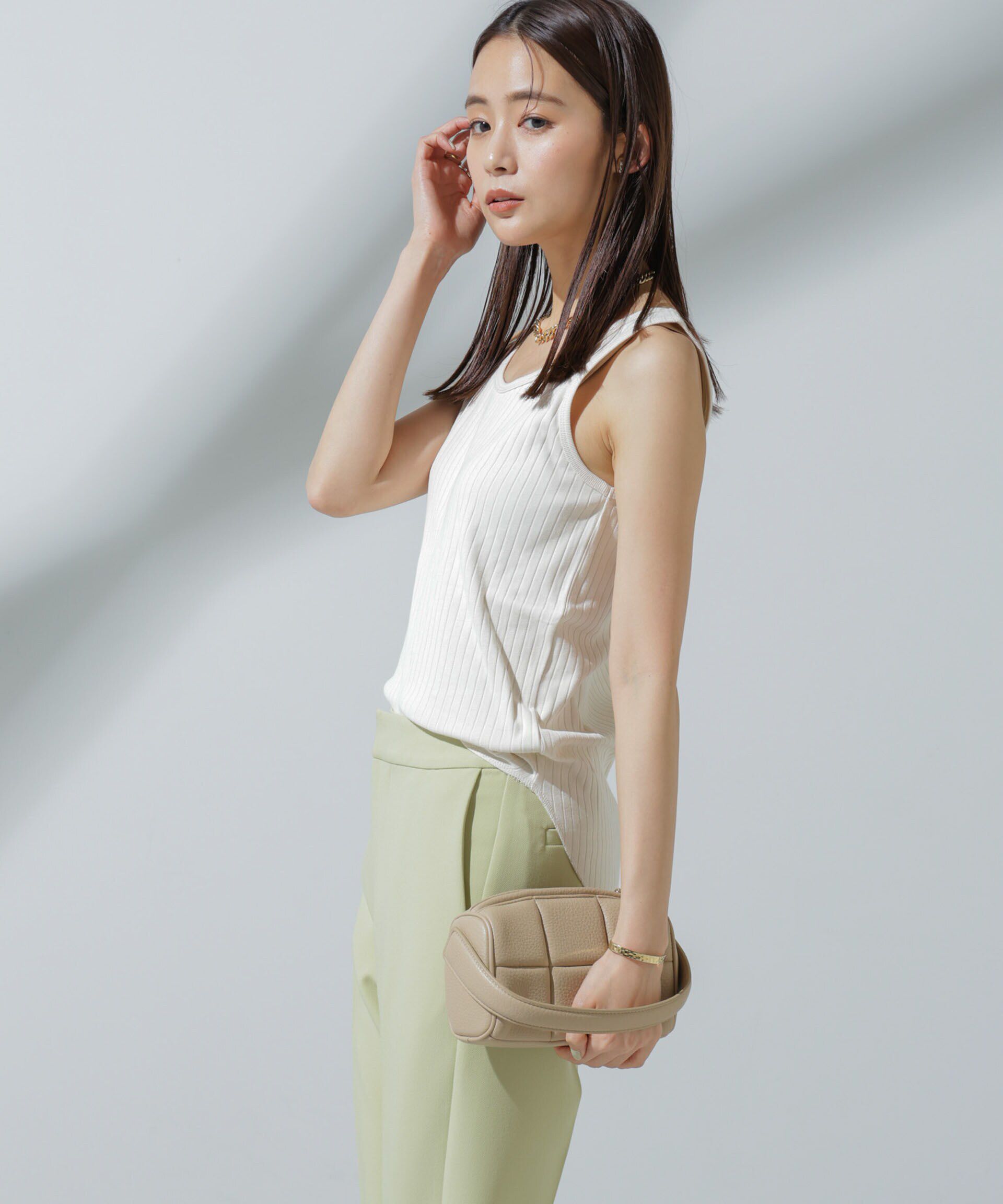 nano･universe「Anti Soaked(R) 汗染み防止 リブタンクトップ」|タンクトップ|