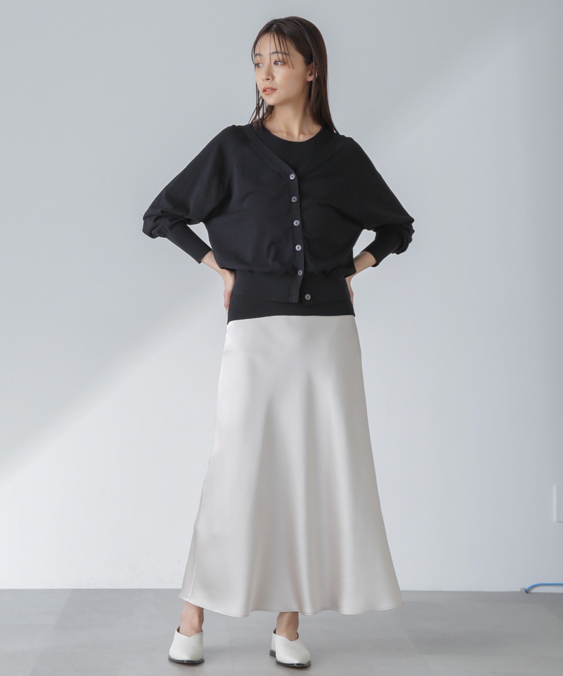 nano･universe「TEKNICO GIZA前後2wayカーディガン」|ニット・セーター|