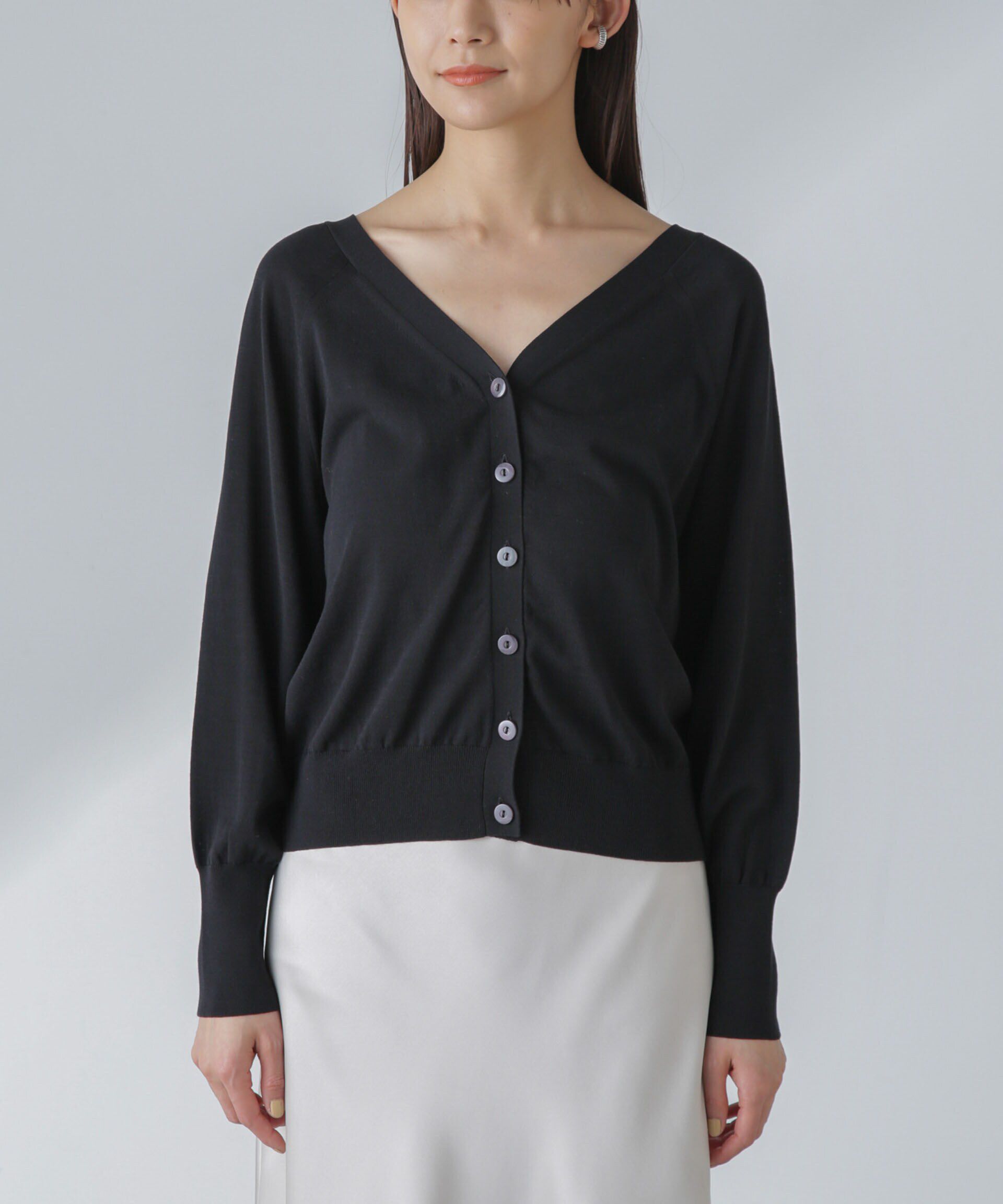 nano･universe「TEKNICO GIZA前後2wayカーディガン」|ニット・セーター|