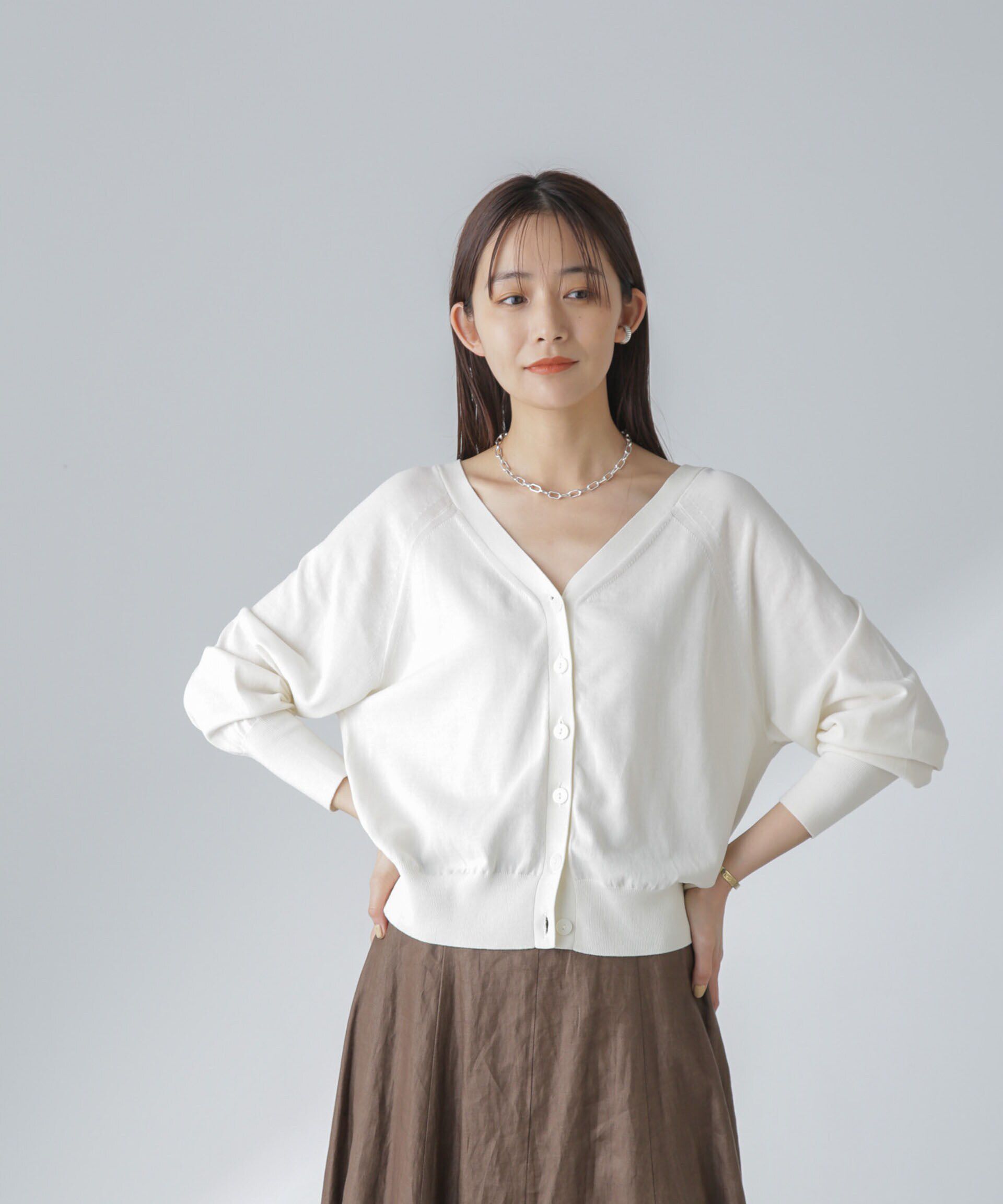 nano･universe「TEKNICO GIZA前後2wayカーディガン」|ニット・セーター|