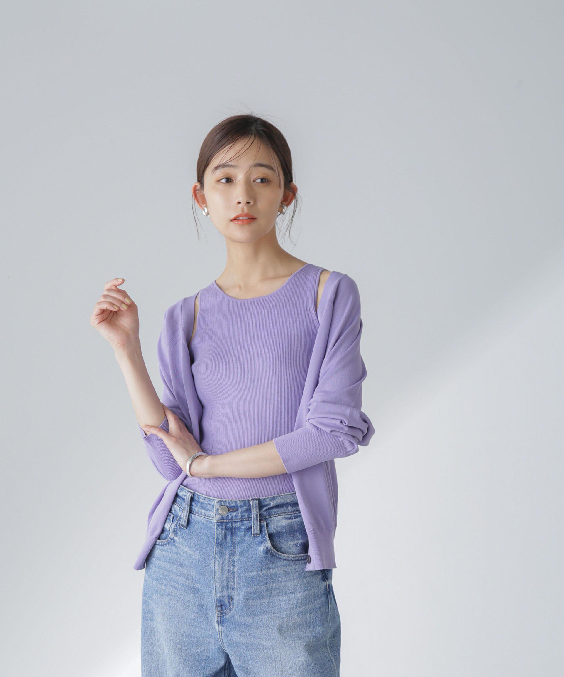 nano･universe「TEKNICO GIZA前後2wayカーディガン」|ニット・セーター|