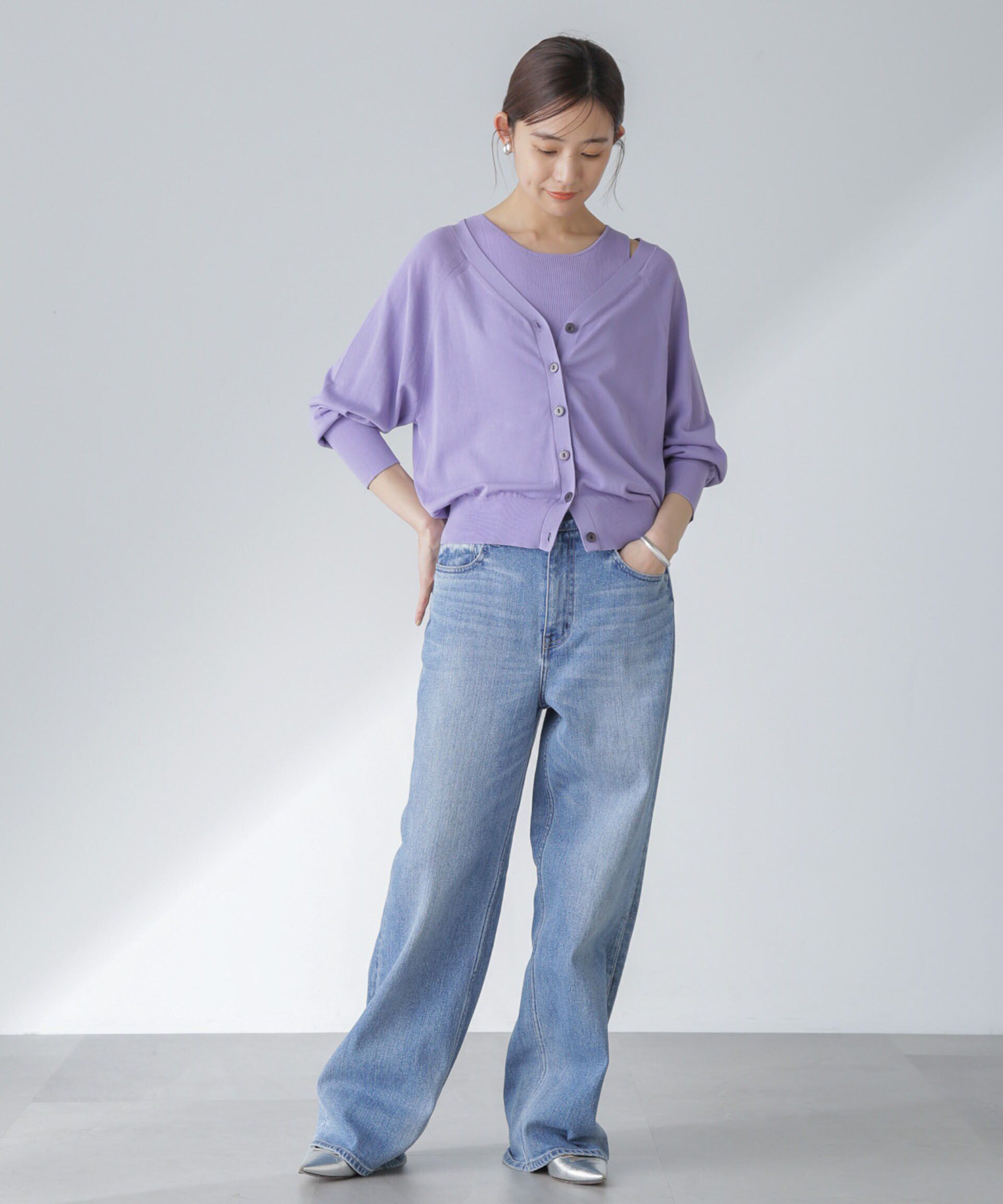 nano･universe「TEKNICO GIZA前後2wayカーディガン」|ニット・セーター|