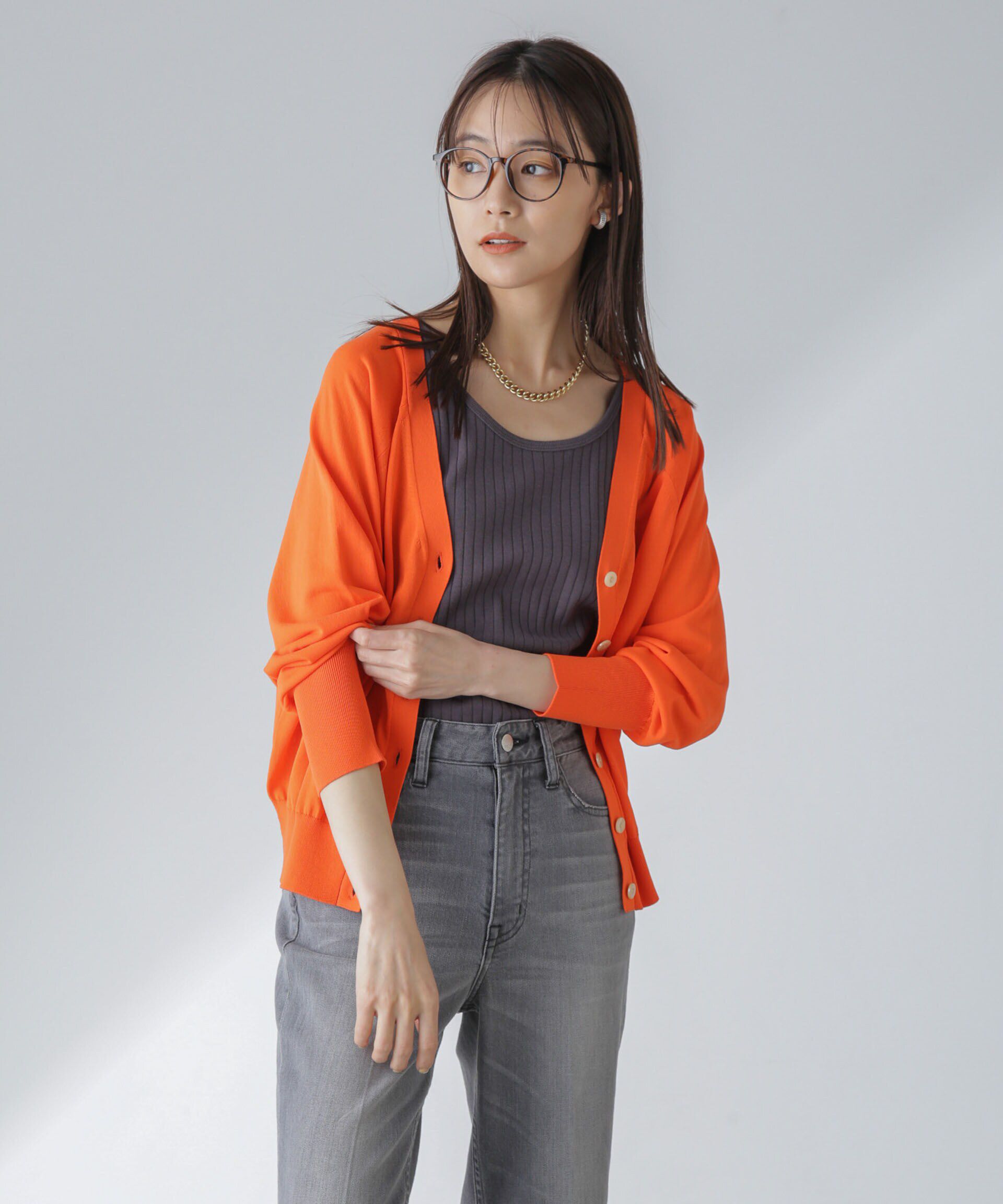 nano･universe「TEKNICO GIZA前後2wayカーディガン」|ニット・セーター|