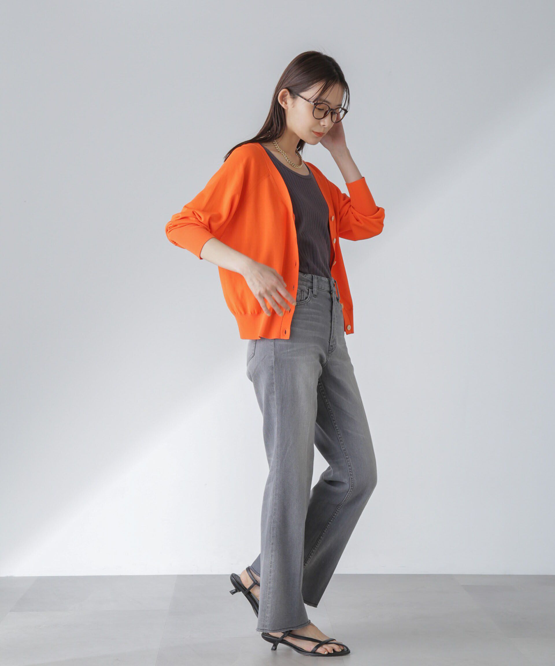 nano･universe「TEKNICO GIZA前後2wayカーディガン」|ニット・セーター|