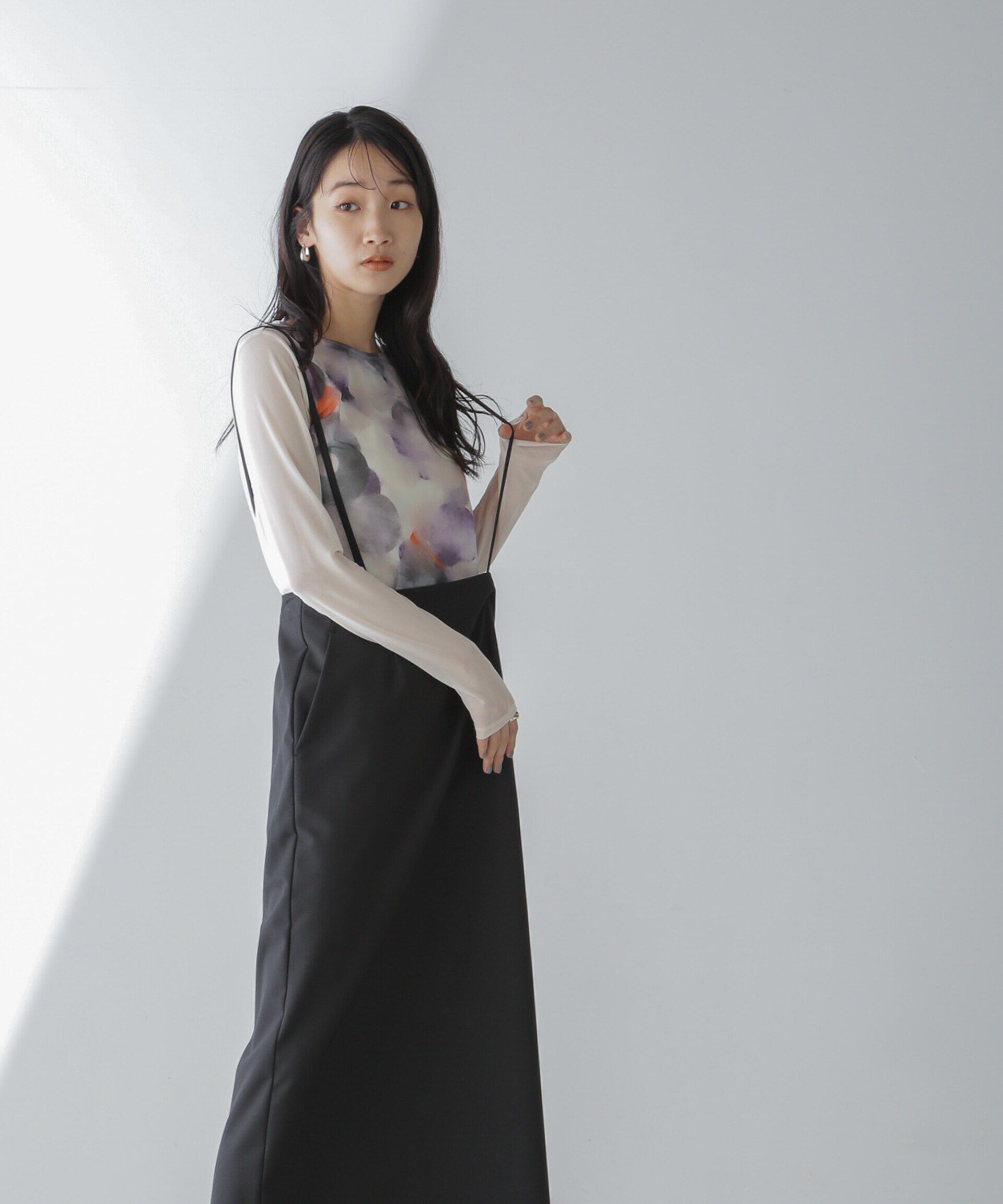 nano･universe「サスペンダースカート」|スカート|