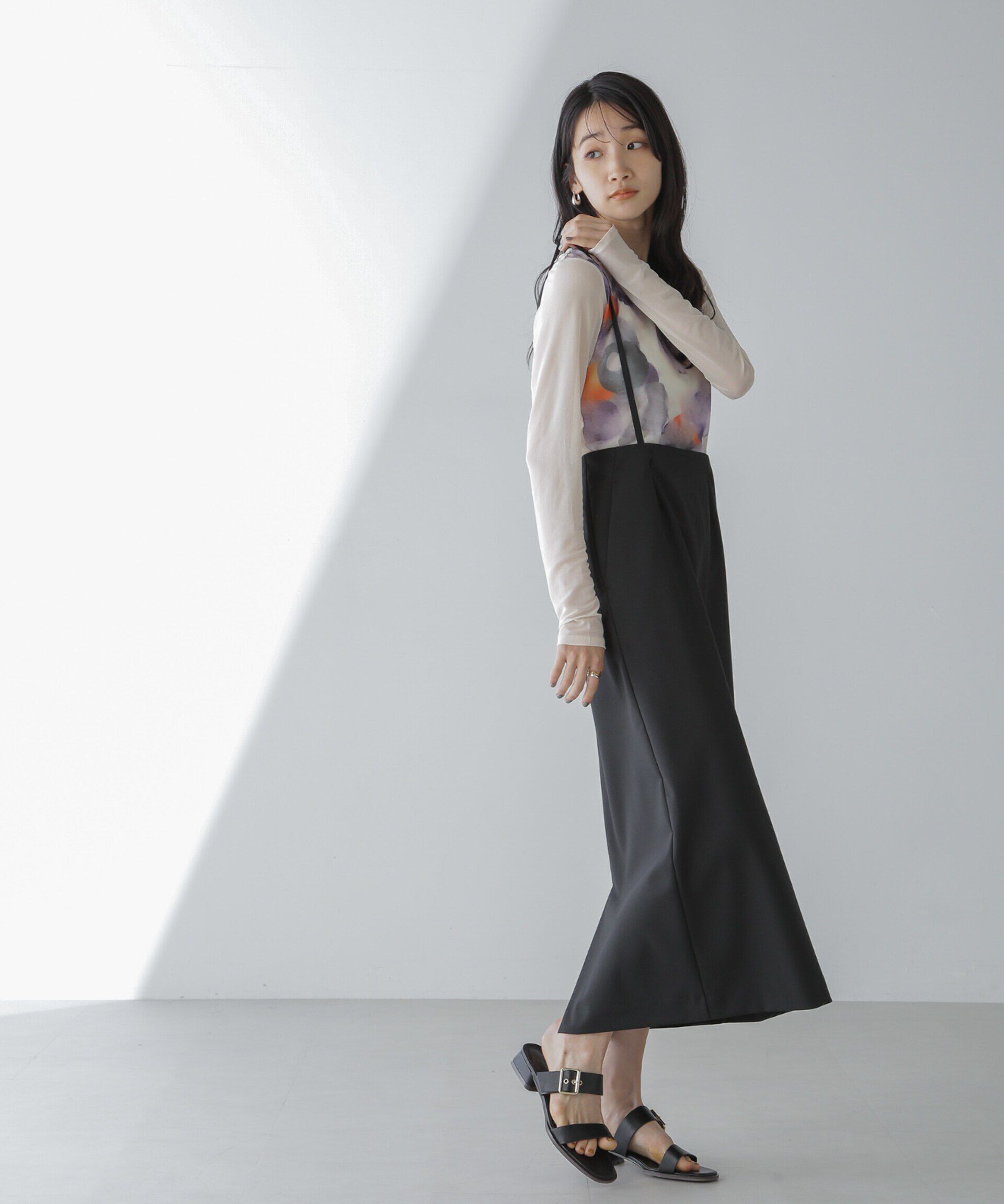 nano･universe「サスペンダースカート」|スカート|