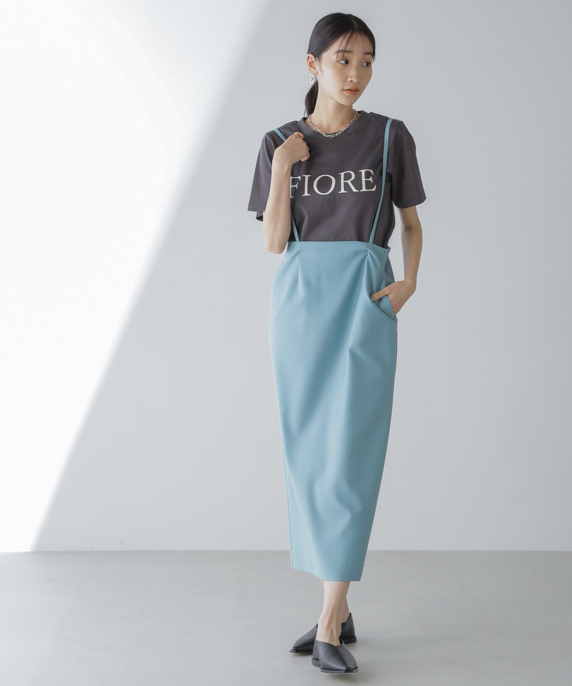 nano･universe「サスペンダースカート」|スカート|