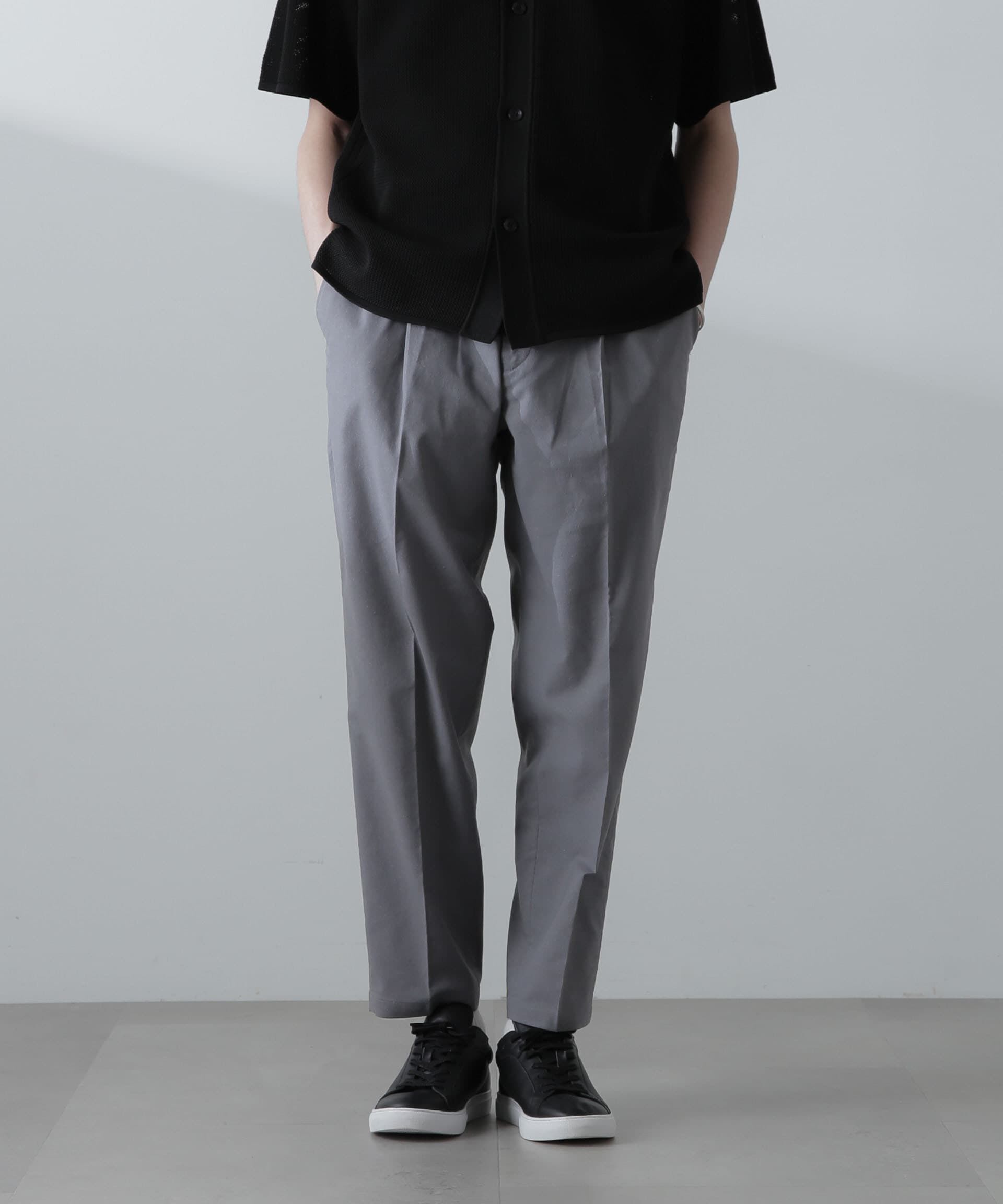 nano･universe「サイドシャーリング リネンパンツ」|チノ|グレー