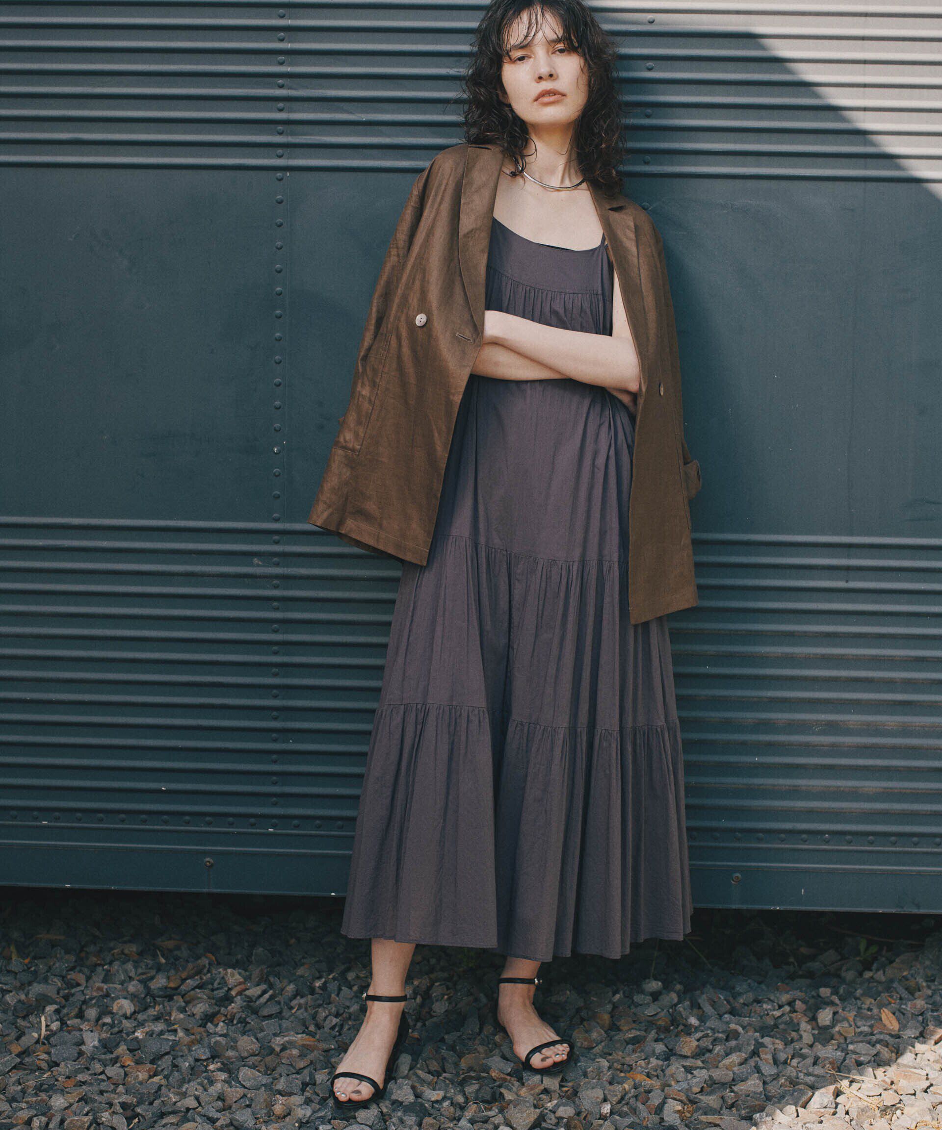 nano･universe「インド ティアードキャミワンピース」|ワンピース|チャコール3