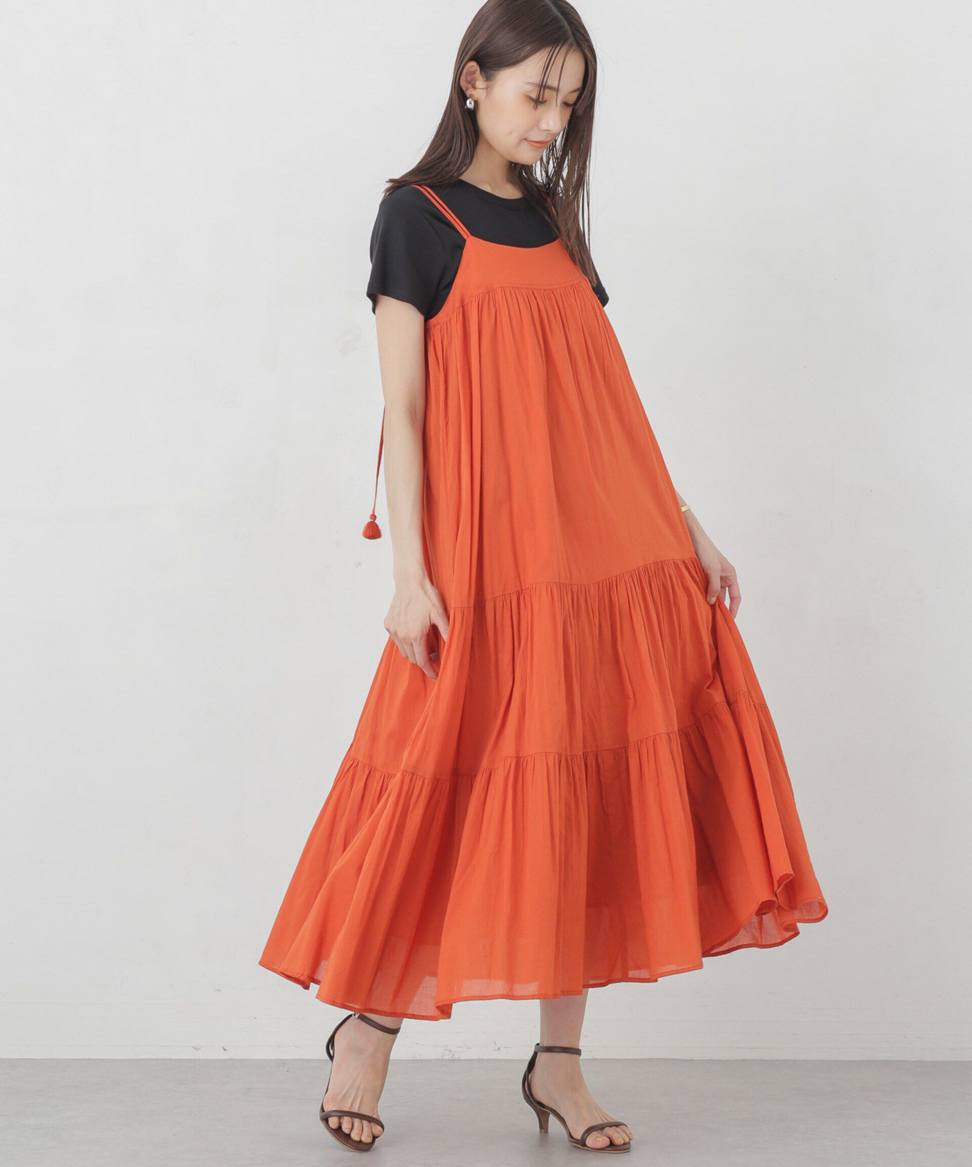 nano･universe「インド ティアードキャミワンピース」|ワンピース|