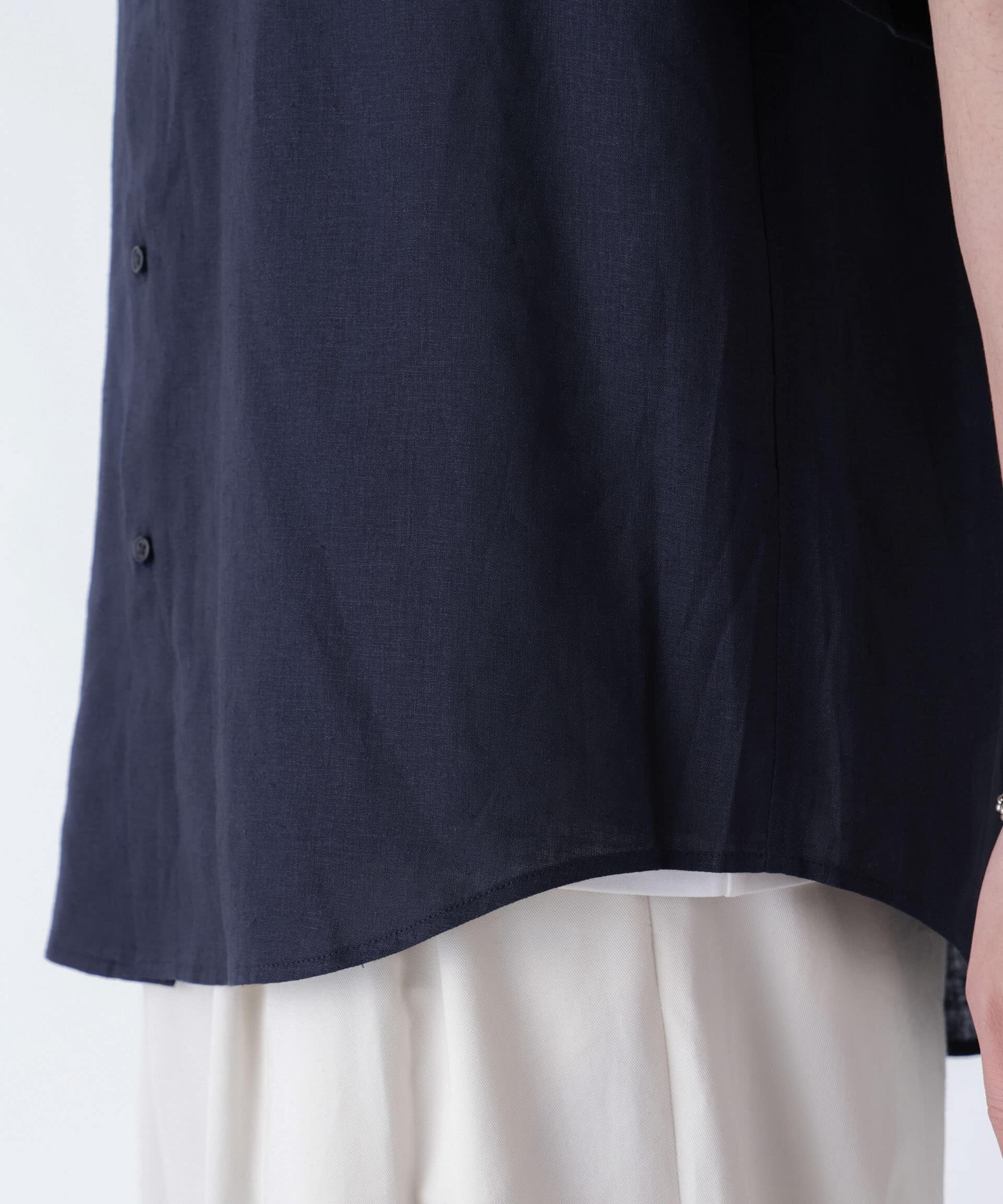 nano･universe「アンチスメルリネンシャツ 半袖」|シャツ・ブラウス|