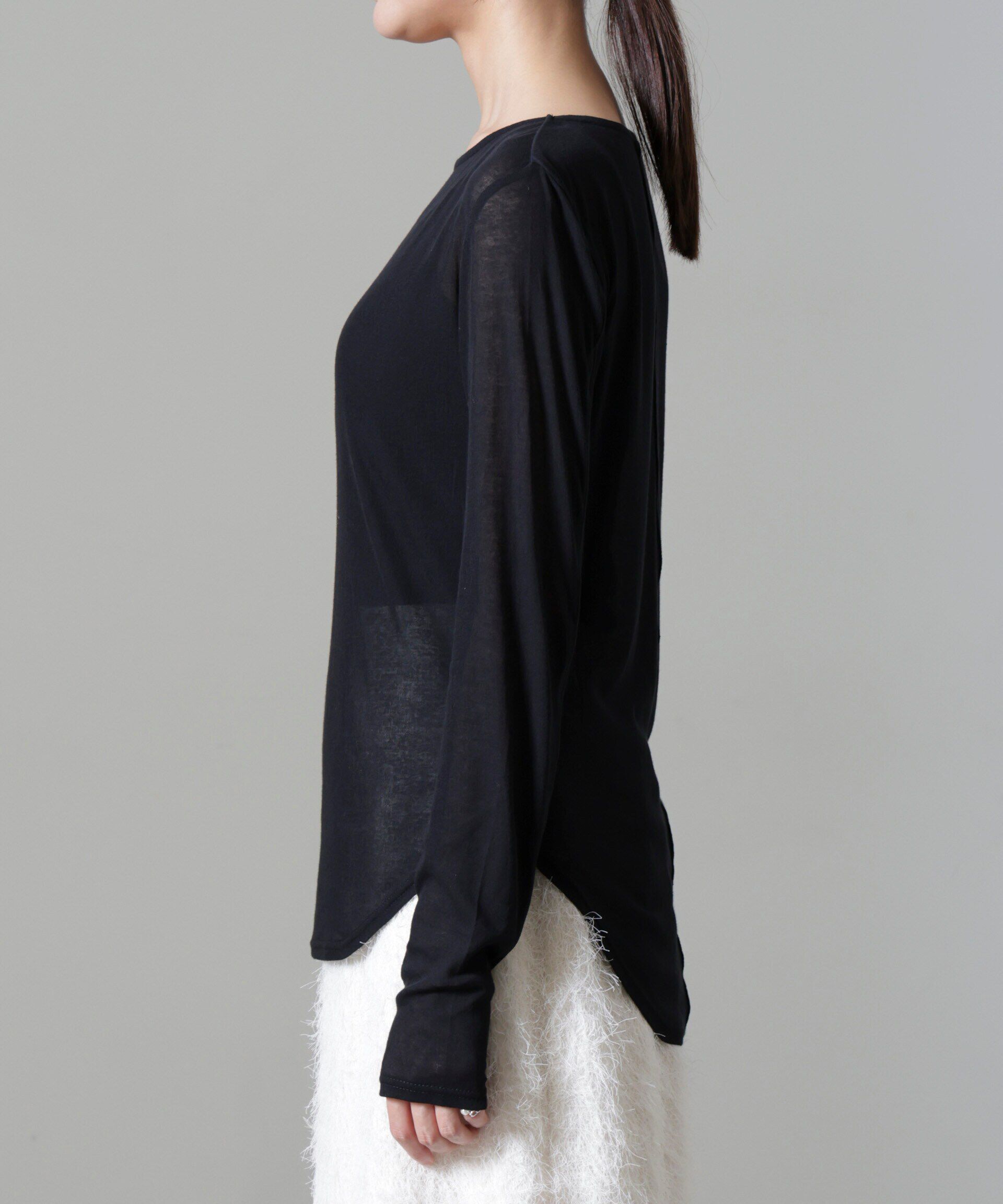 nano･universe「シアーガーゼボートネックトップス」|Tシャツ・カットソー|