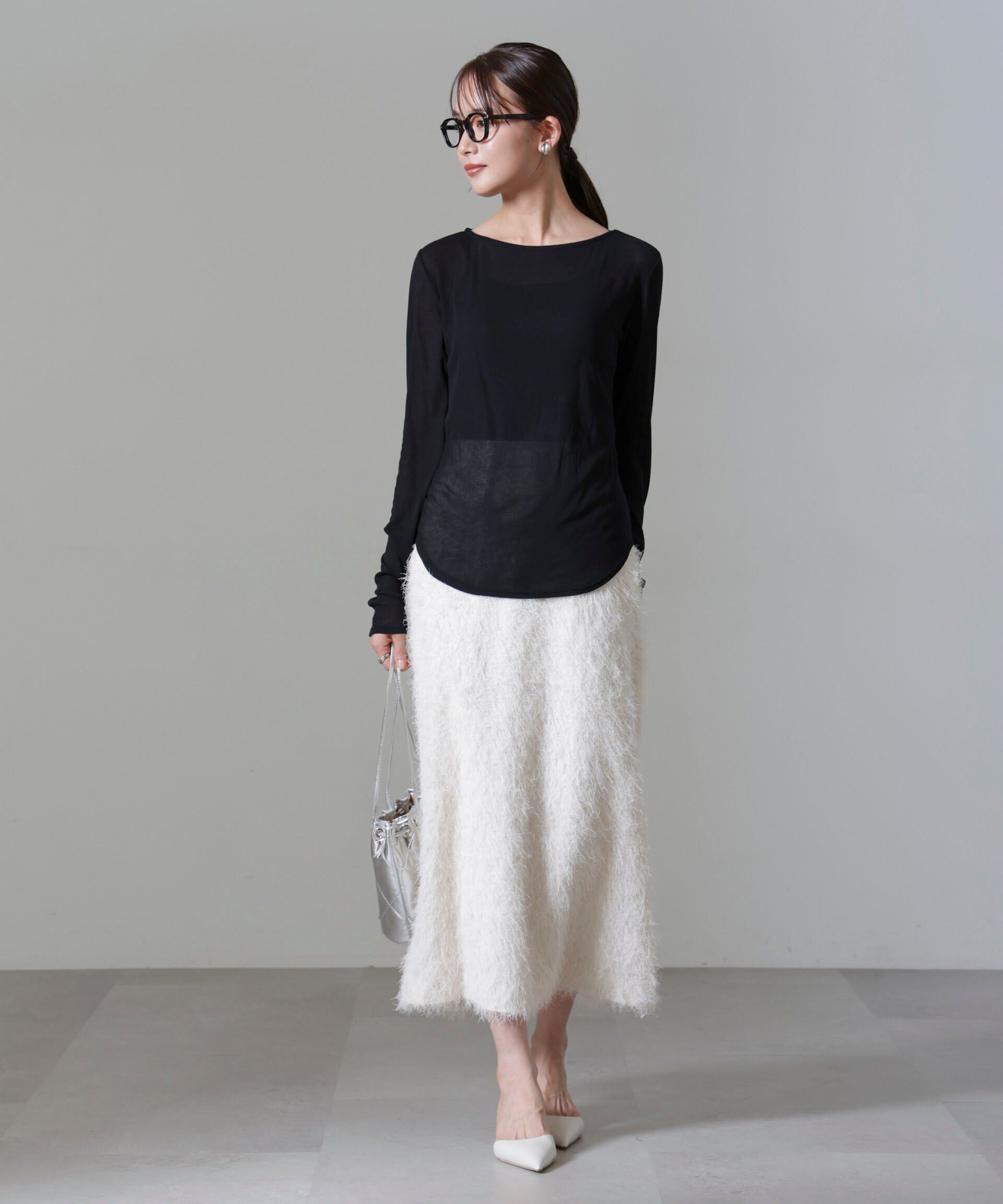 nano･universe「シアーガーゼボートネックトップス」|Tシャツ・カットソー|